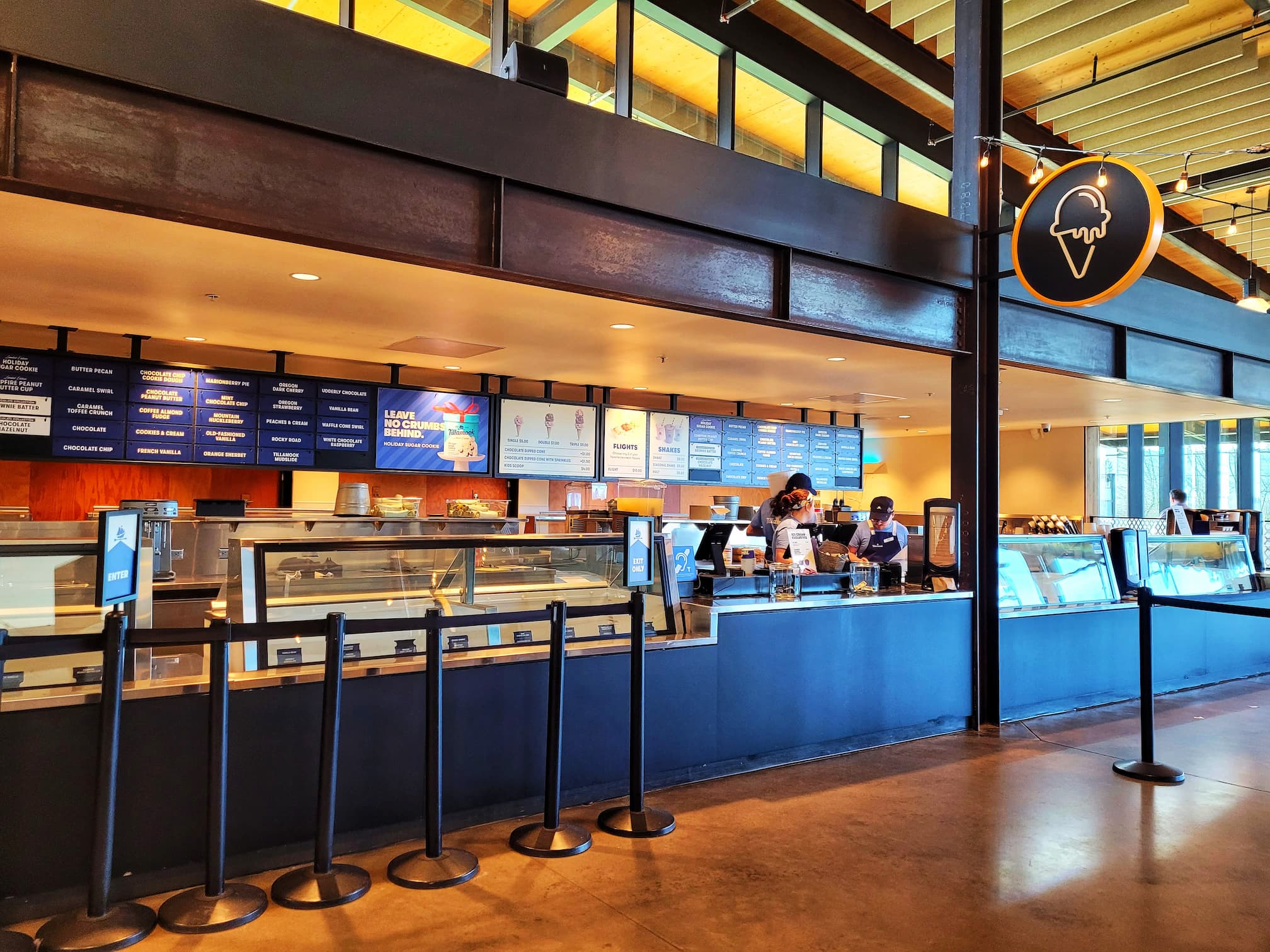 photo of tillamook creamery ice cream counter