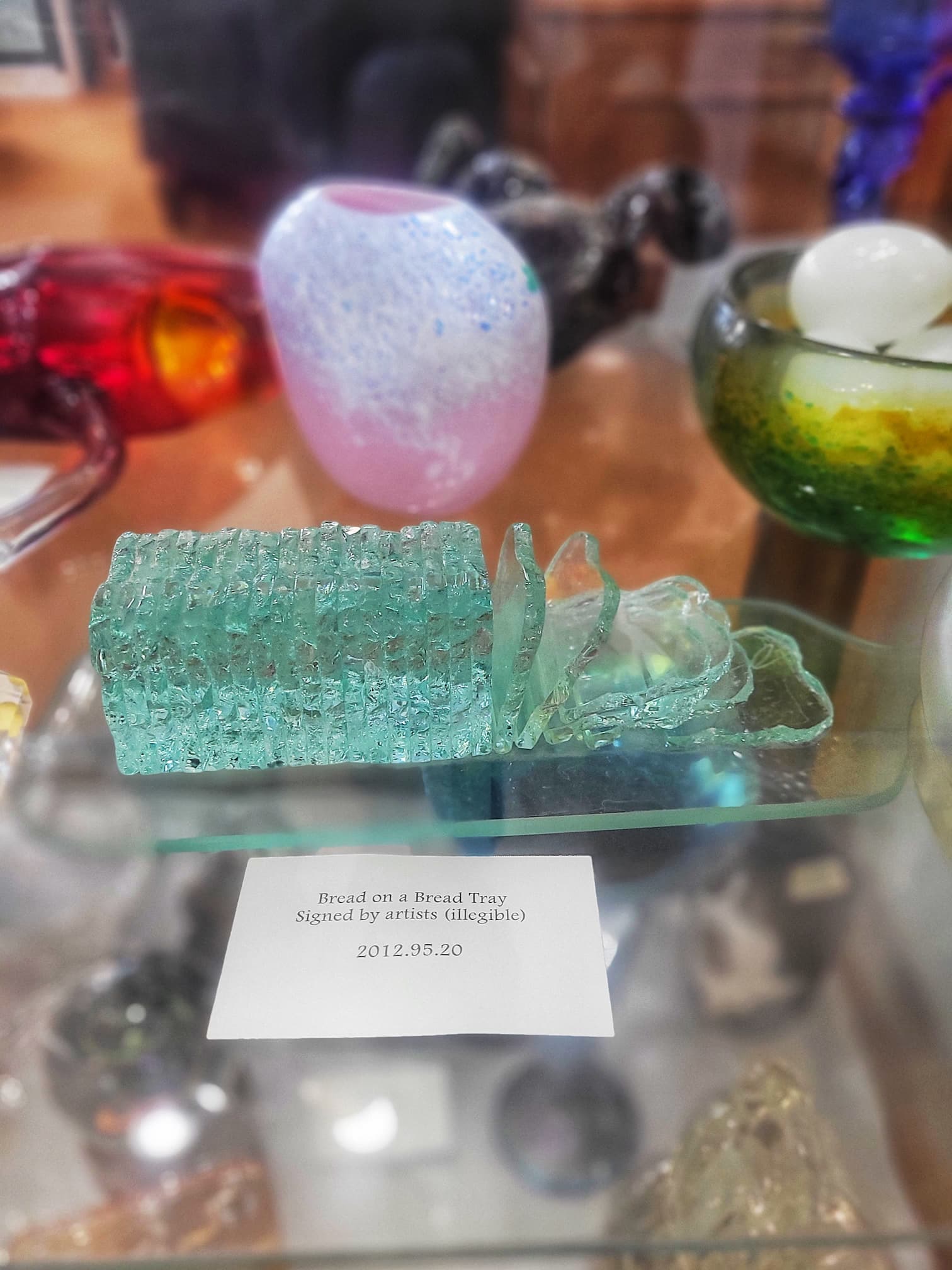 photo of art glass in shape of stick of butter