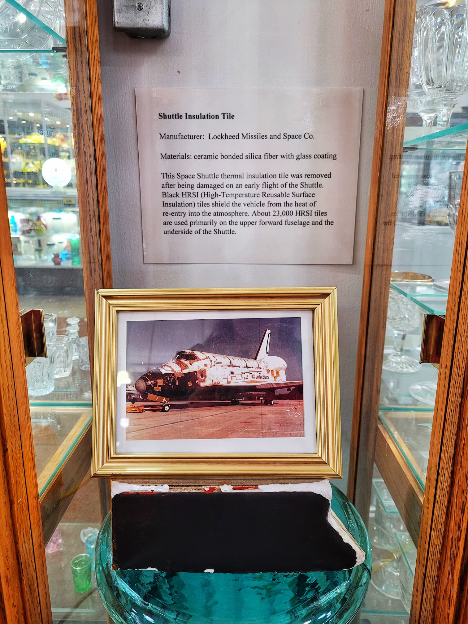 photo of space shuttle columbia tile