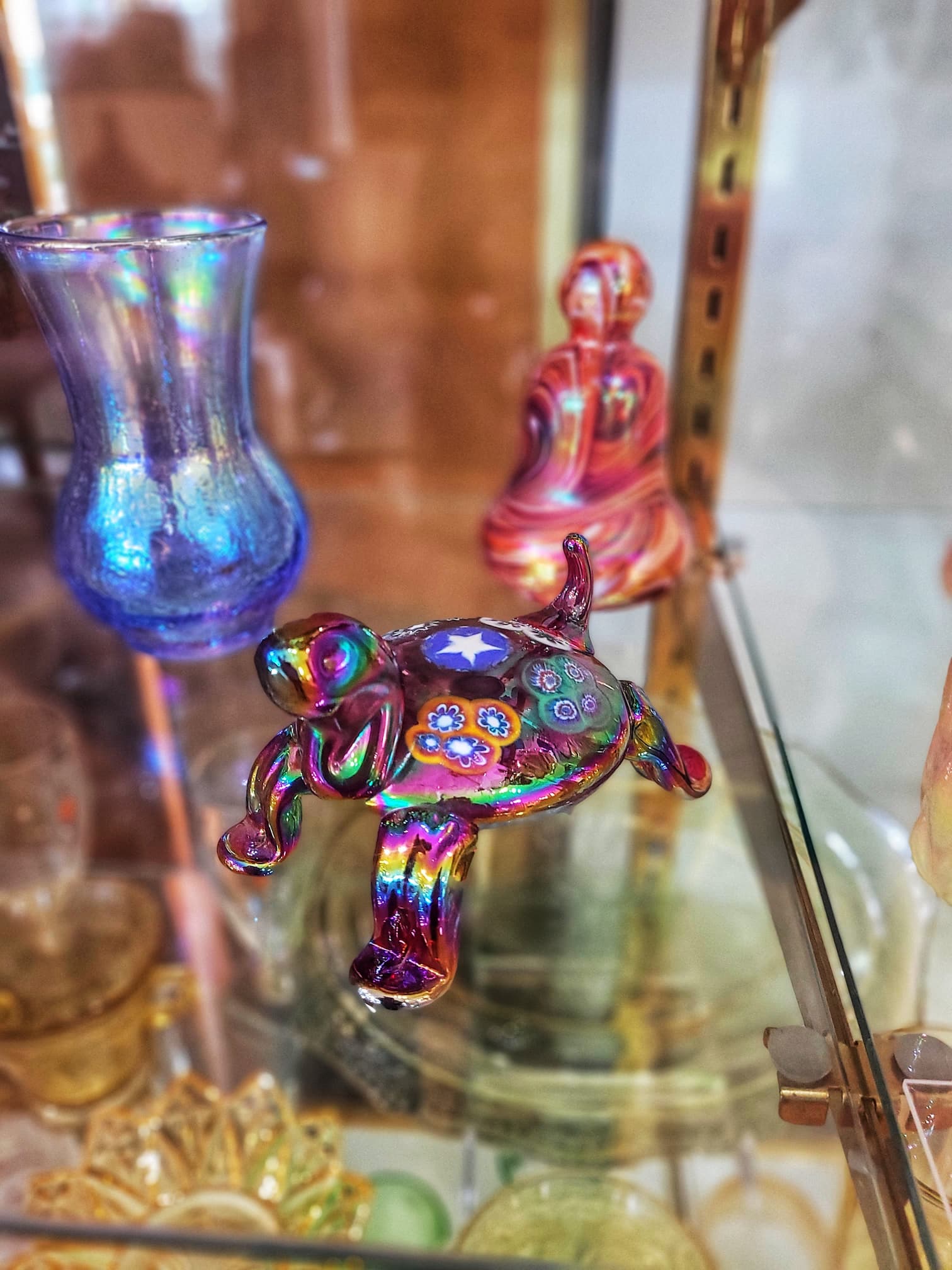 photo of art glass turtle