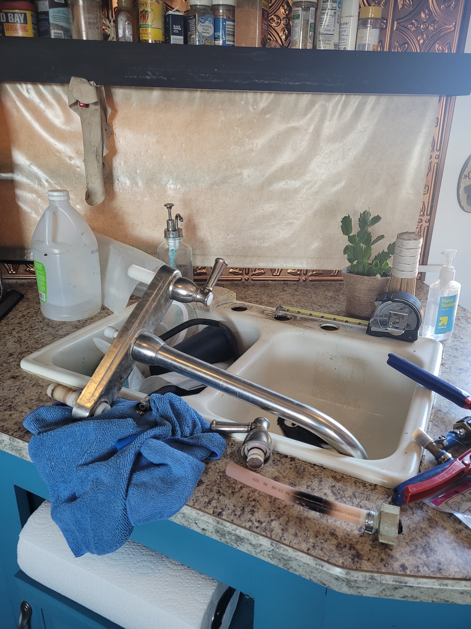 photo of broken rv kitchen sink