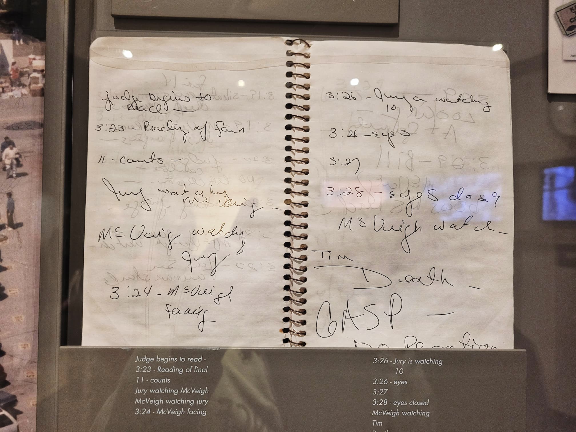 photo of court notes from oklahoma city bombing case