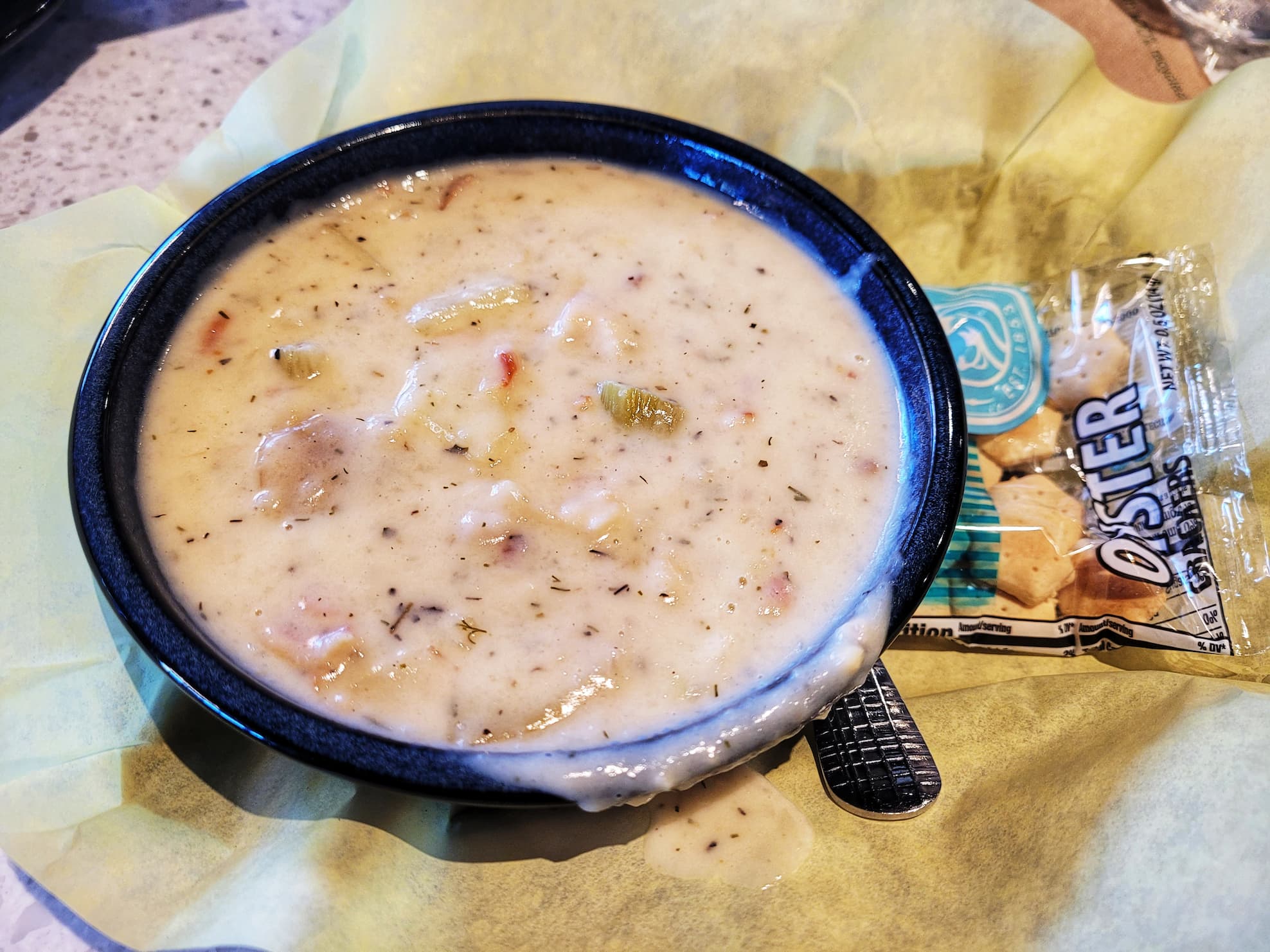 photo of clam chowder at oregon coast aquarium