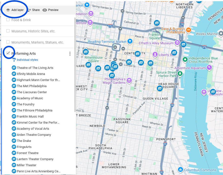graphic showing how to use interactive philly planning map