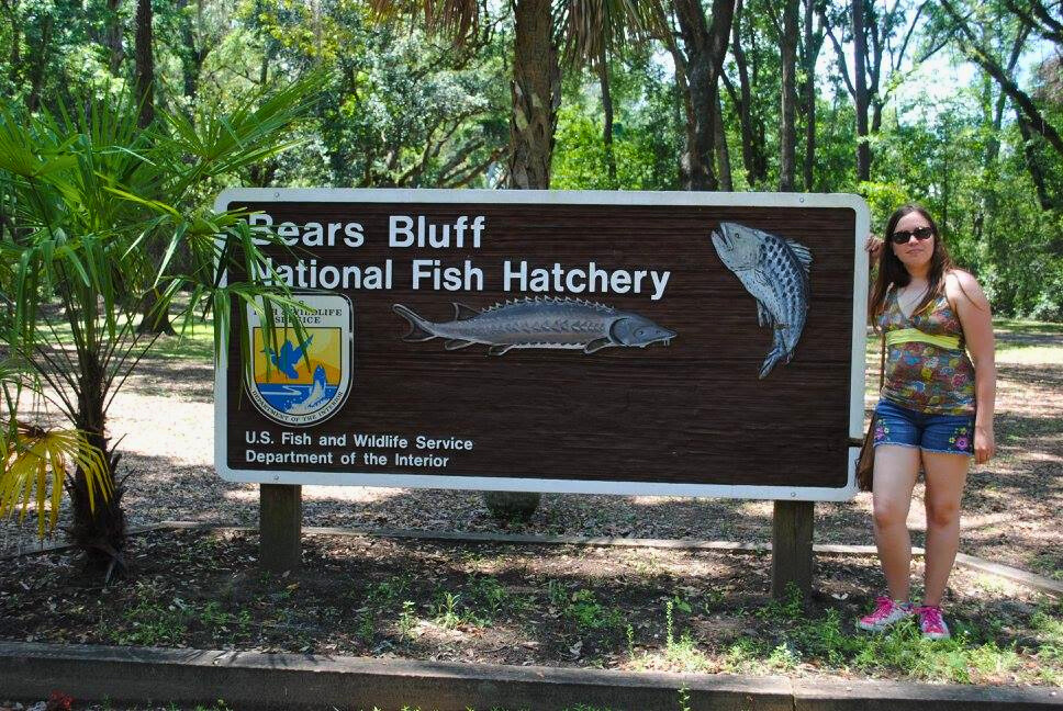 photo of jen at bears bluff national fish hatchery