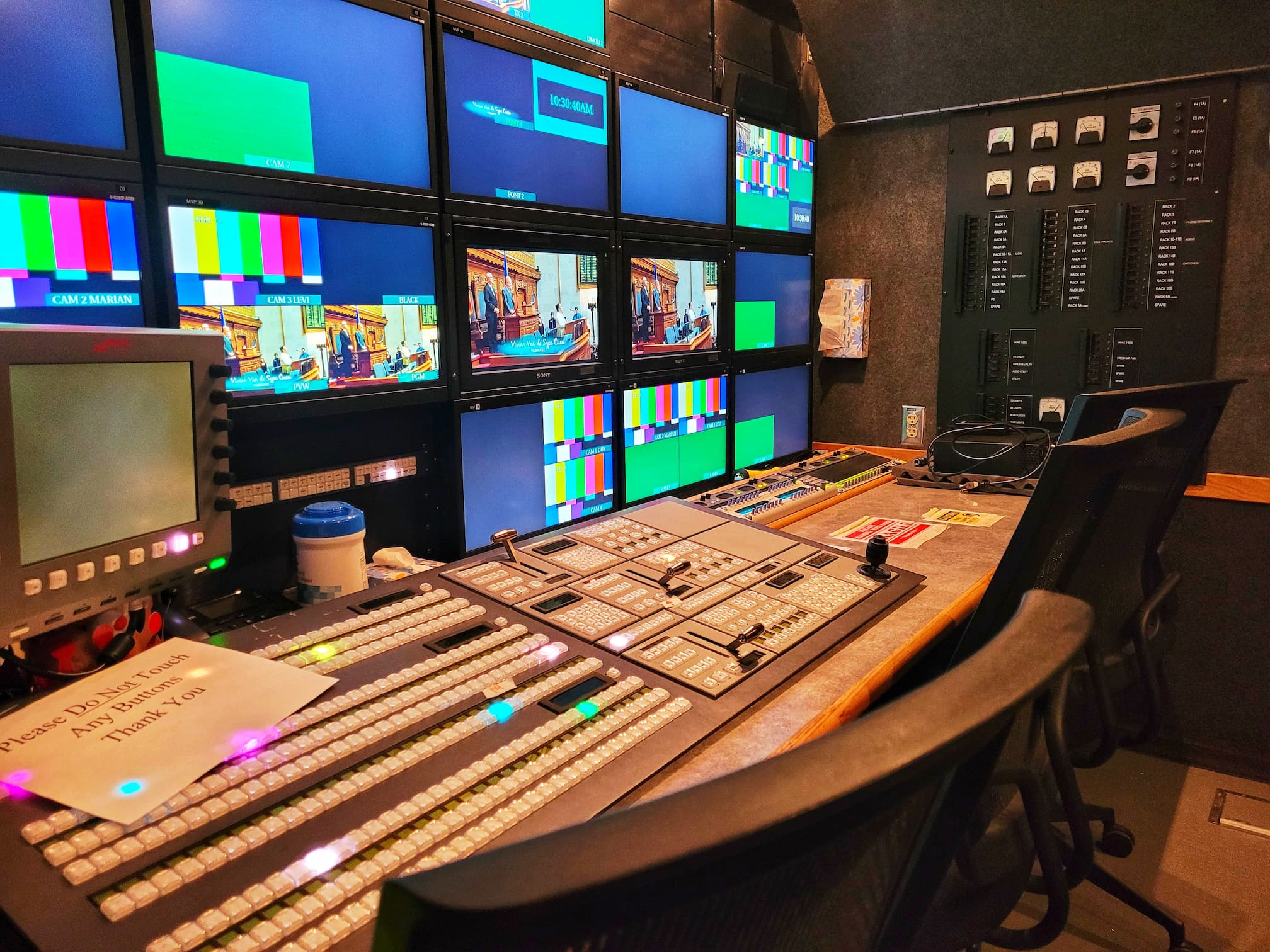 photo of inside the pbs wisconsin mobile production van