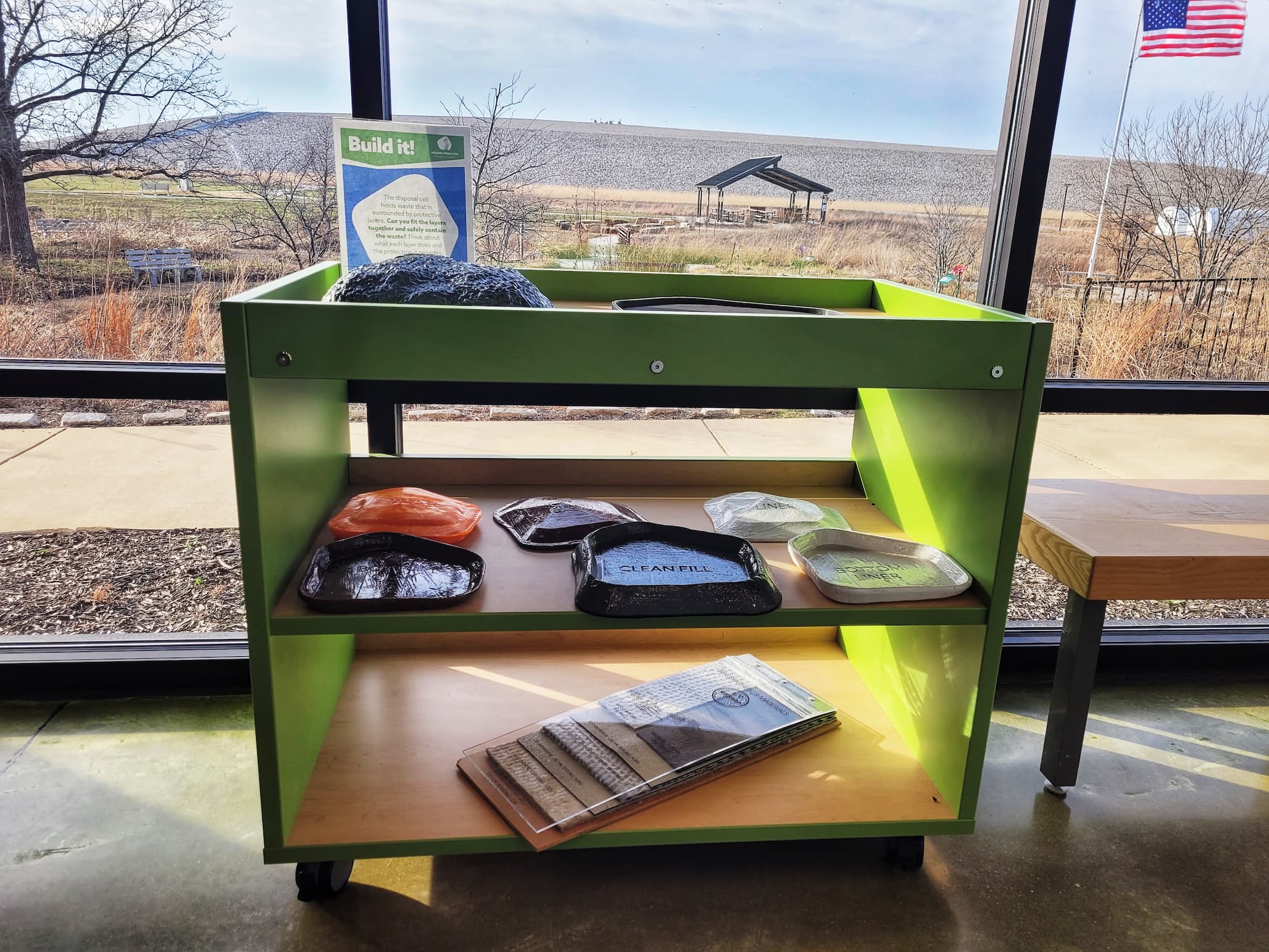 photo of exhibit on how the disposal cell was created