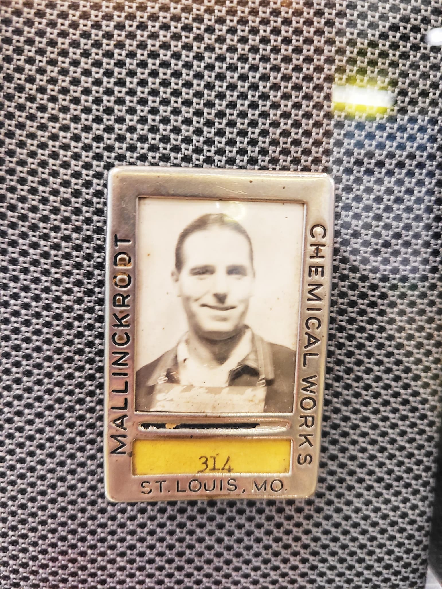 photo of chemical works id badge