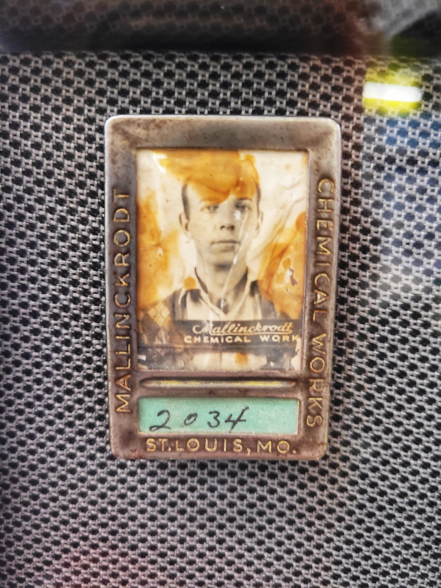 photo of chemical works id badge