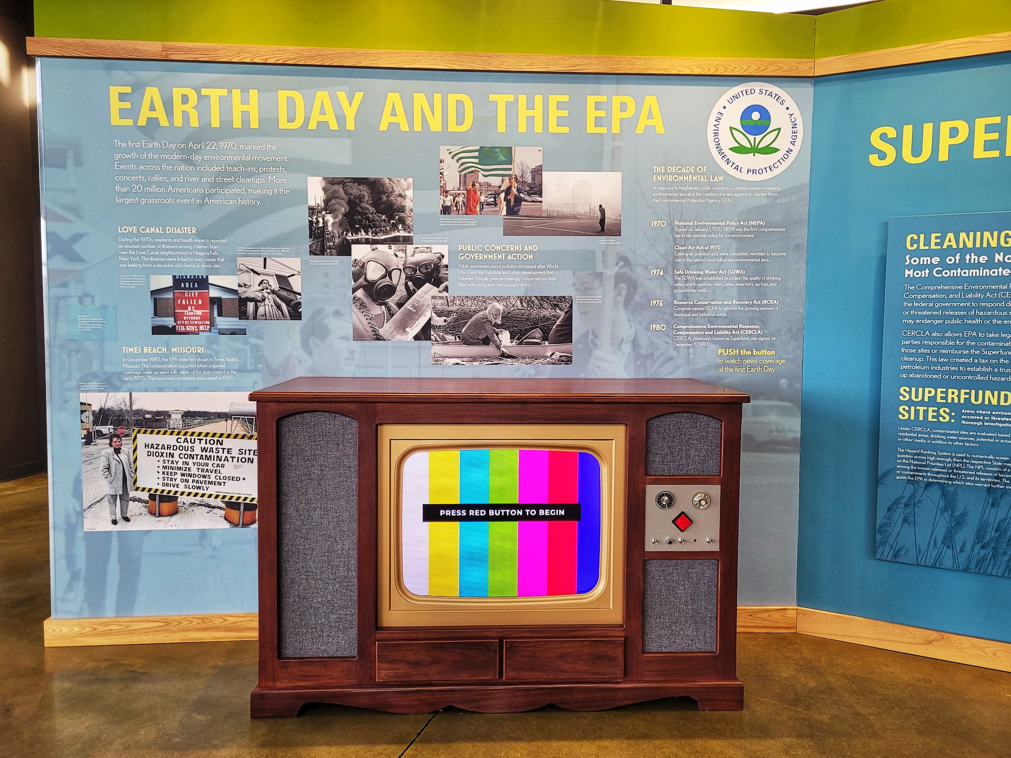 photo of exhibit about earth day and the epa