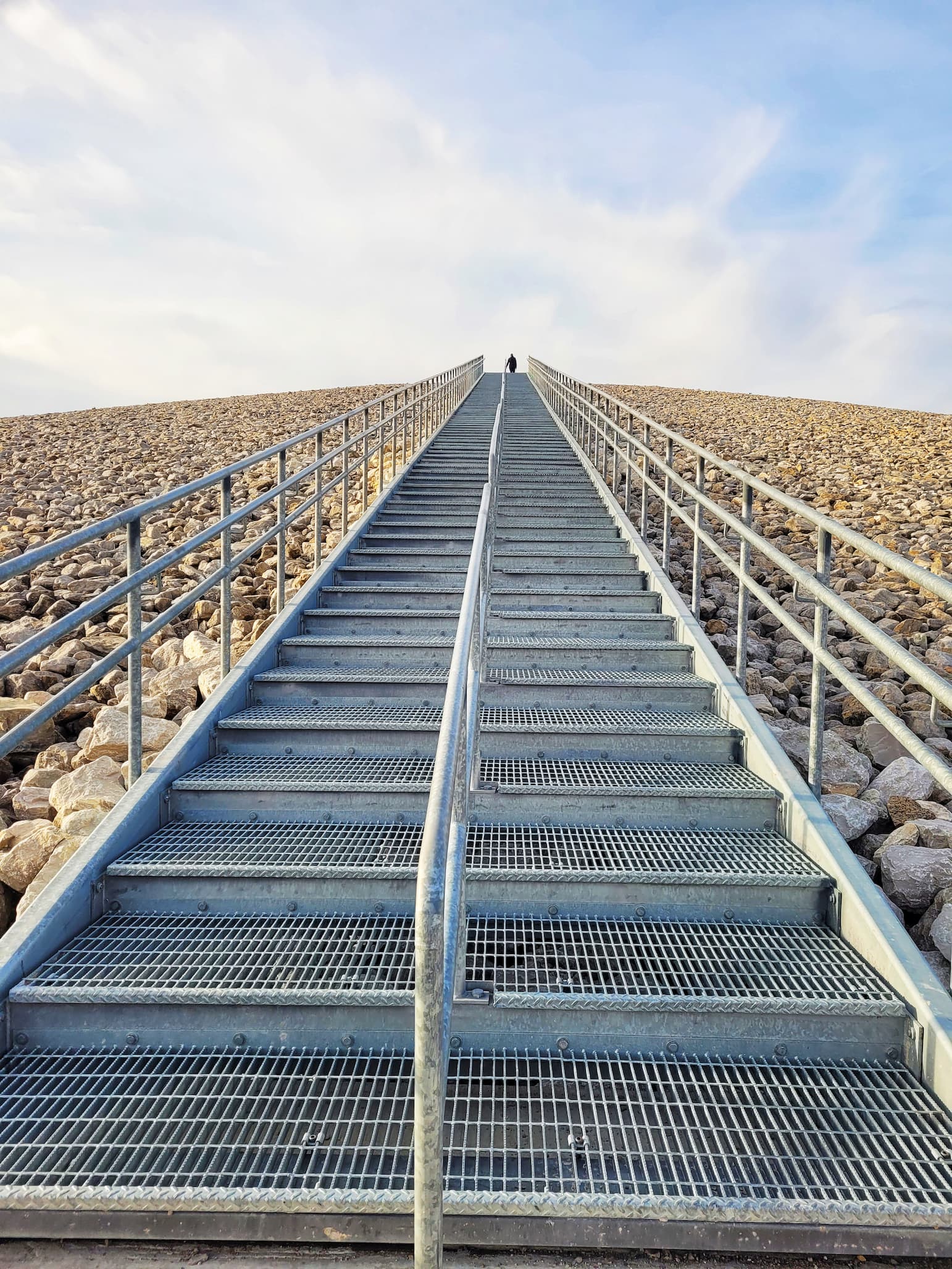 photo of stairs up to the top of weldon spring disposal cell
