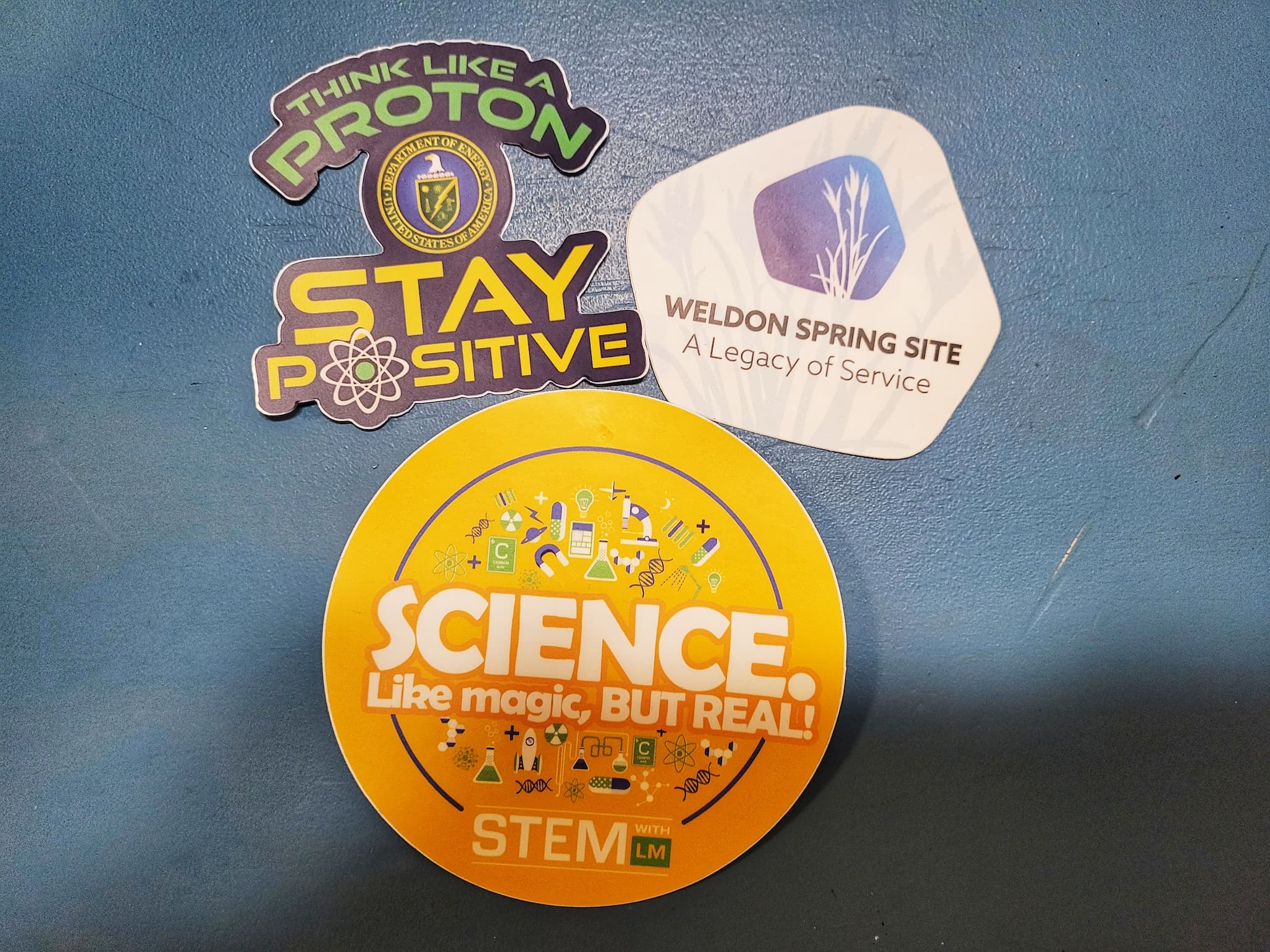 photo of stickers from weldon spring site