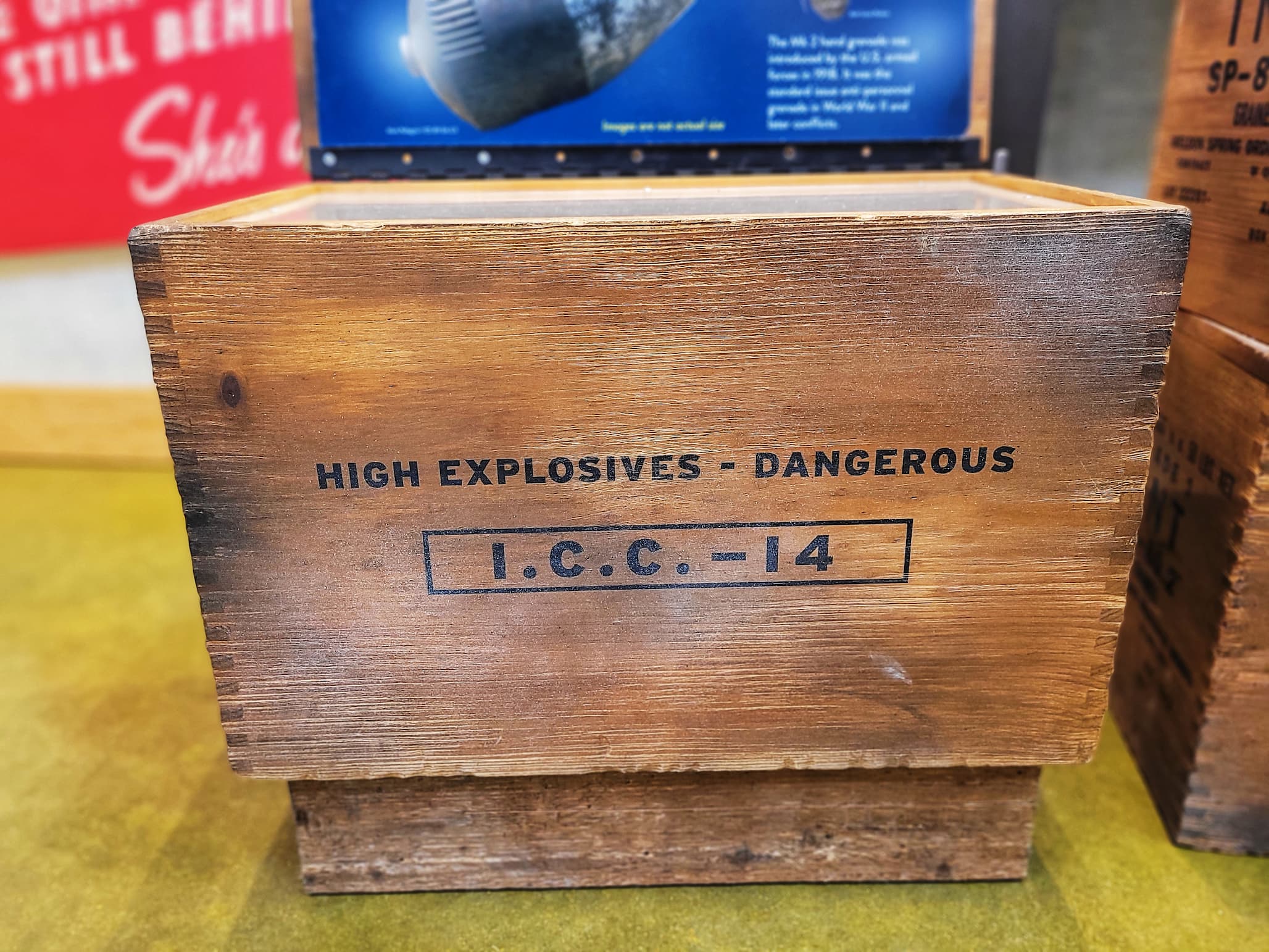 photo of exhibit display of tnt box