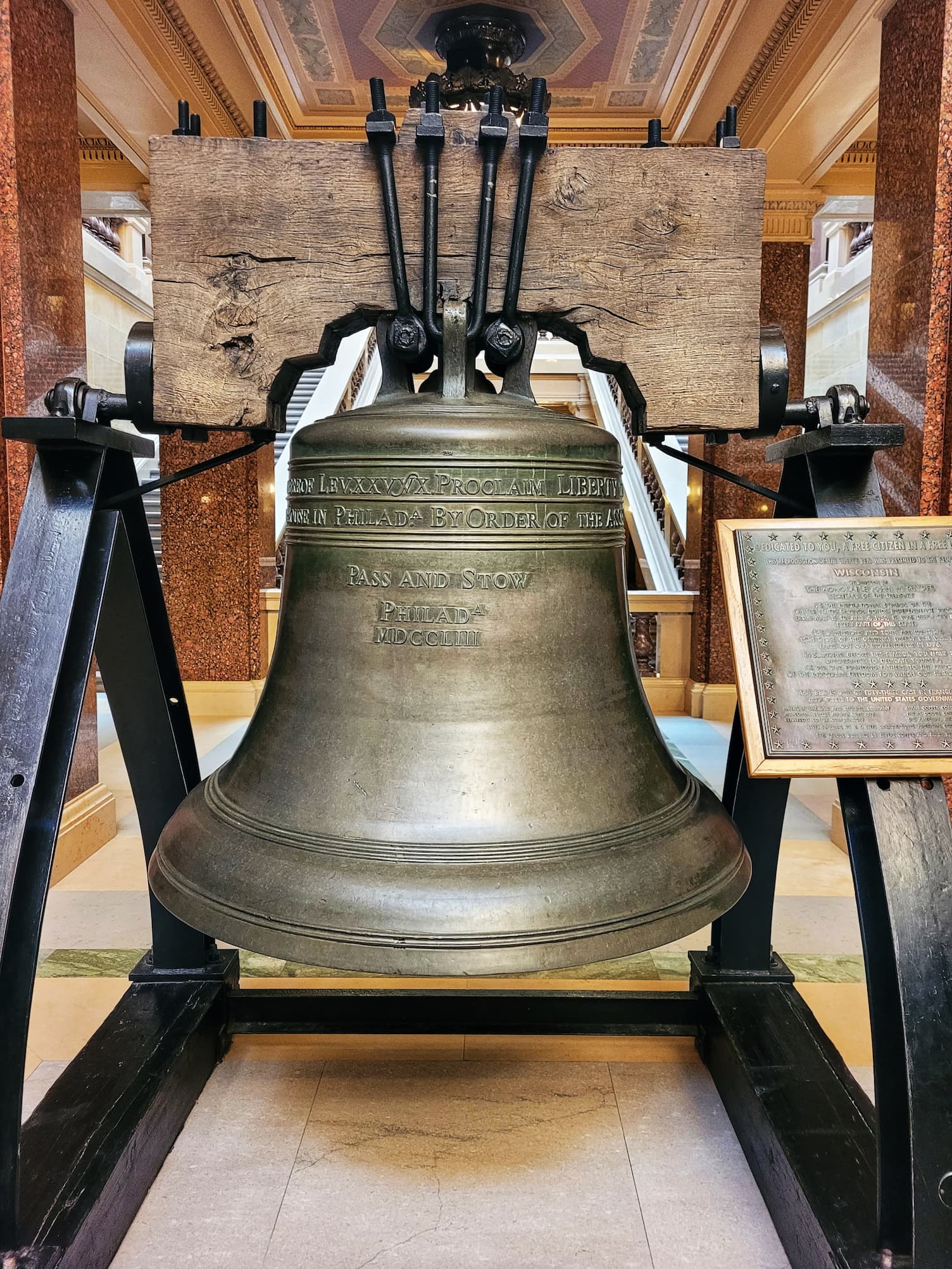 photo of wisconsin capitol replica liberty bell