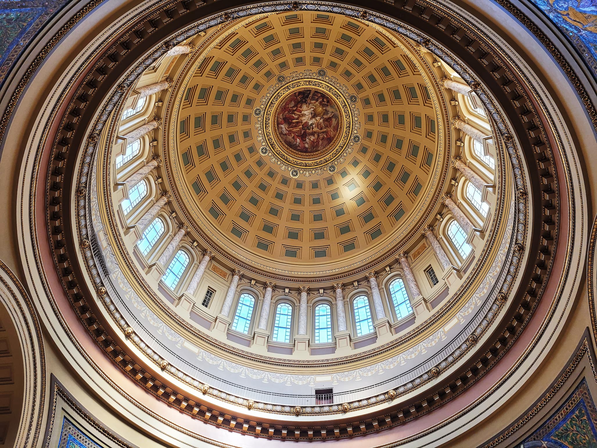 photo of wisconsin capitol inside of the dome