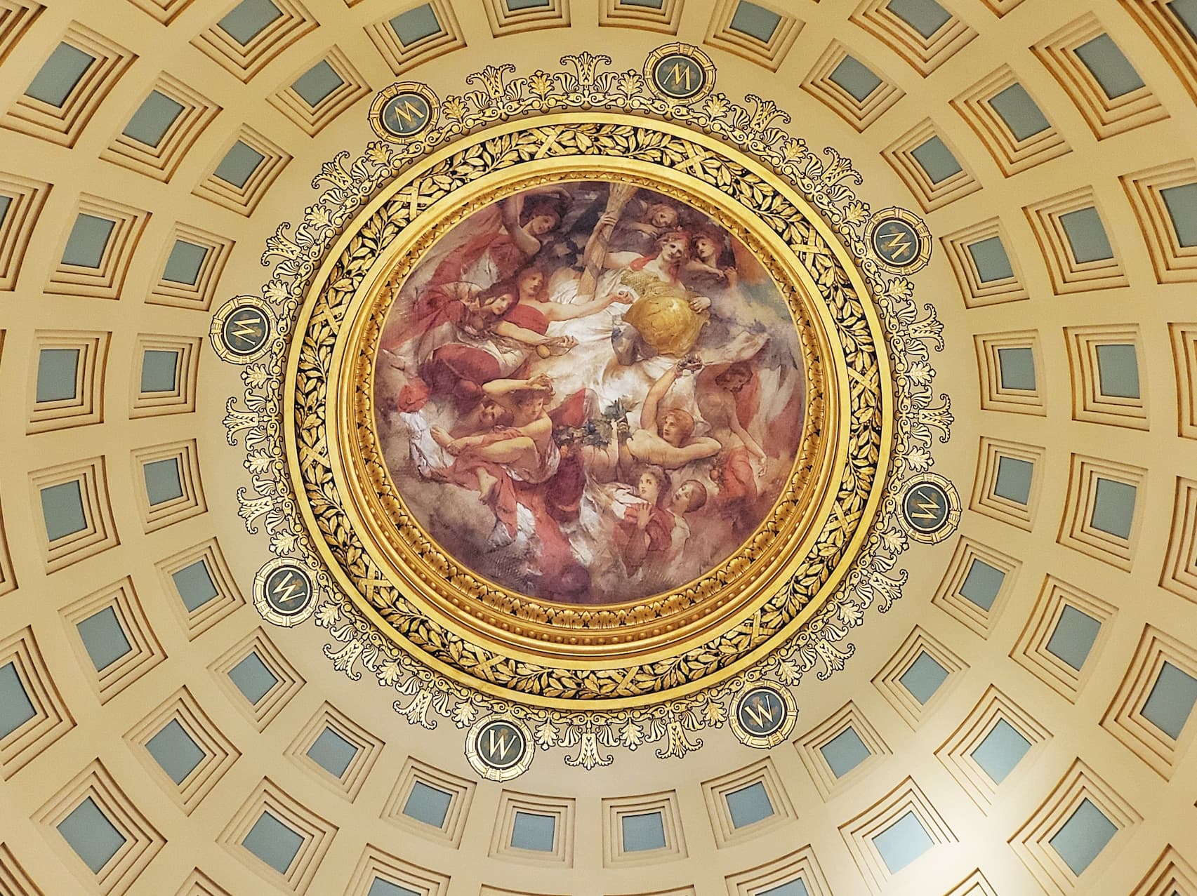 photo of mural inside wisconsin capitol dome