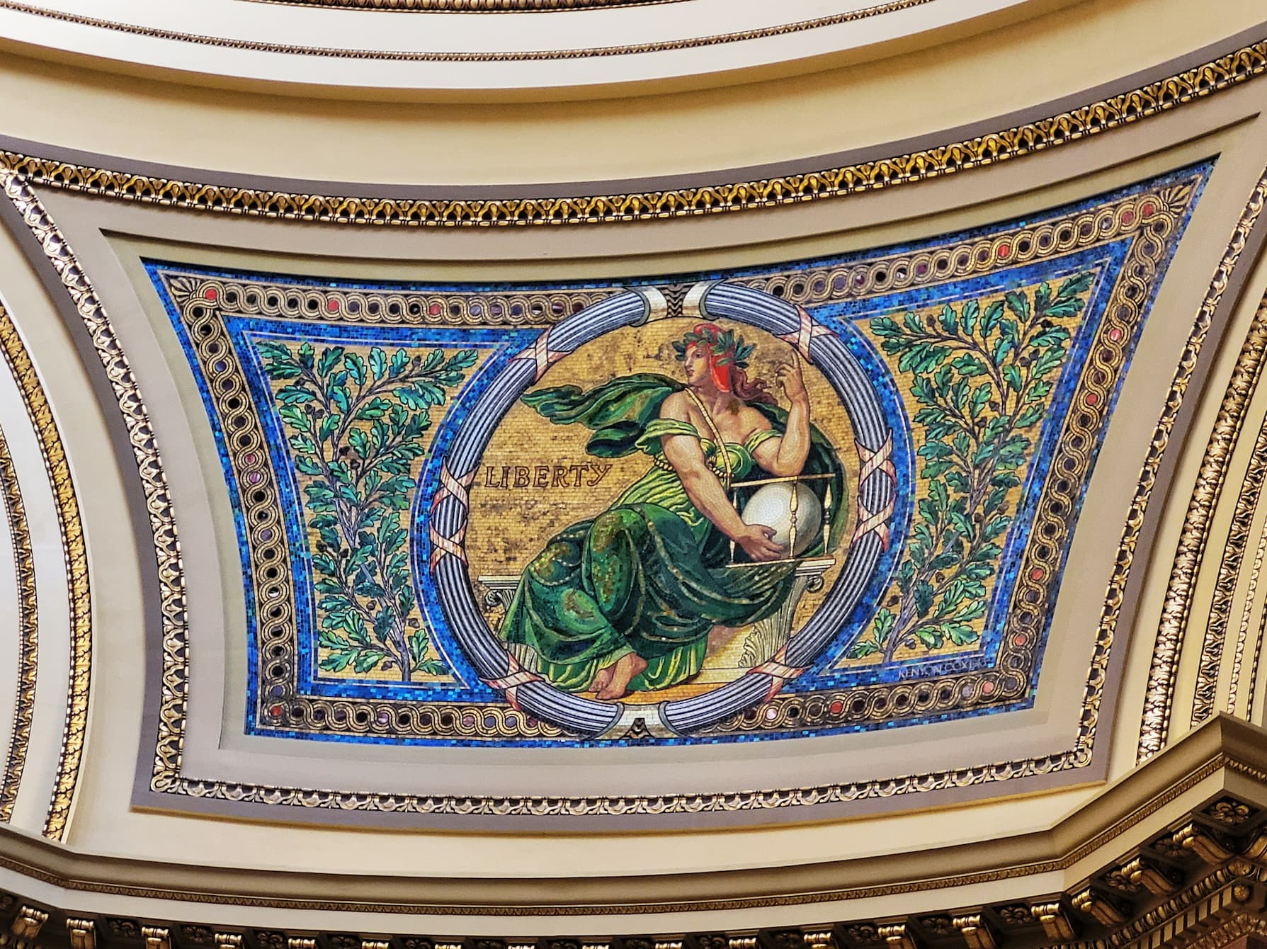 photo of wisconsin capitol mosaic of liberty