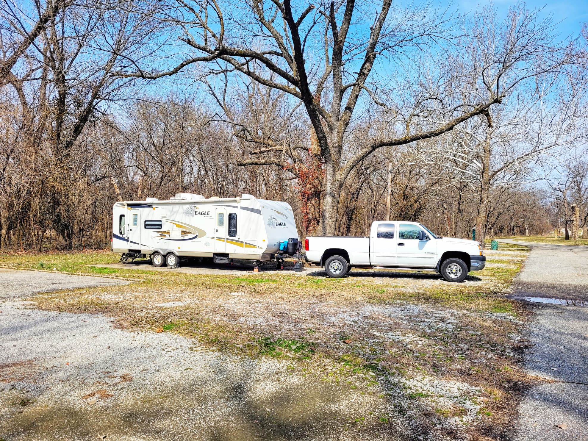 photo of our campsite at baxter springs campground