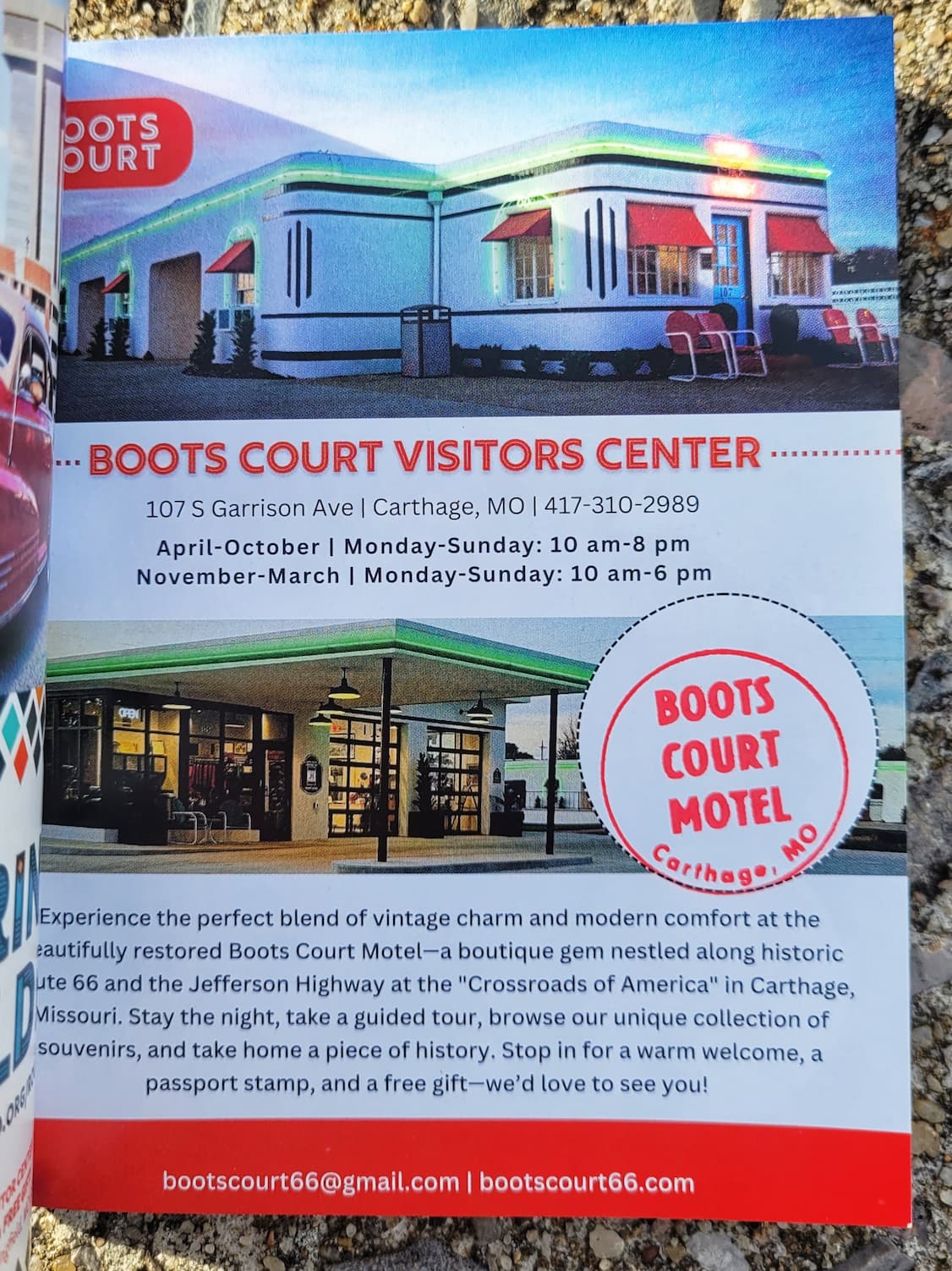 photo of carthage, missouri route 66 passport stamp