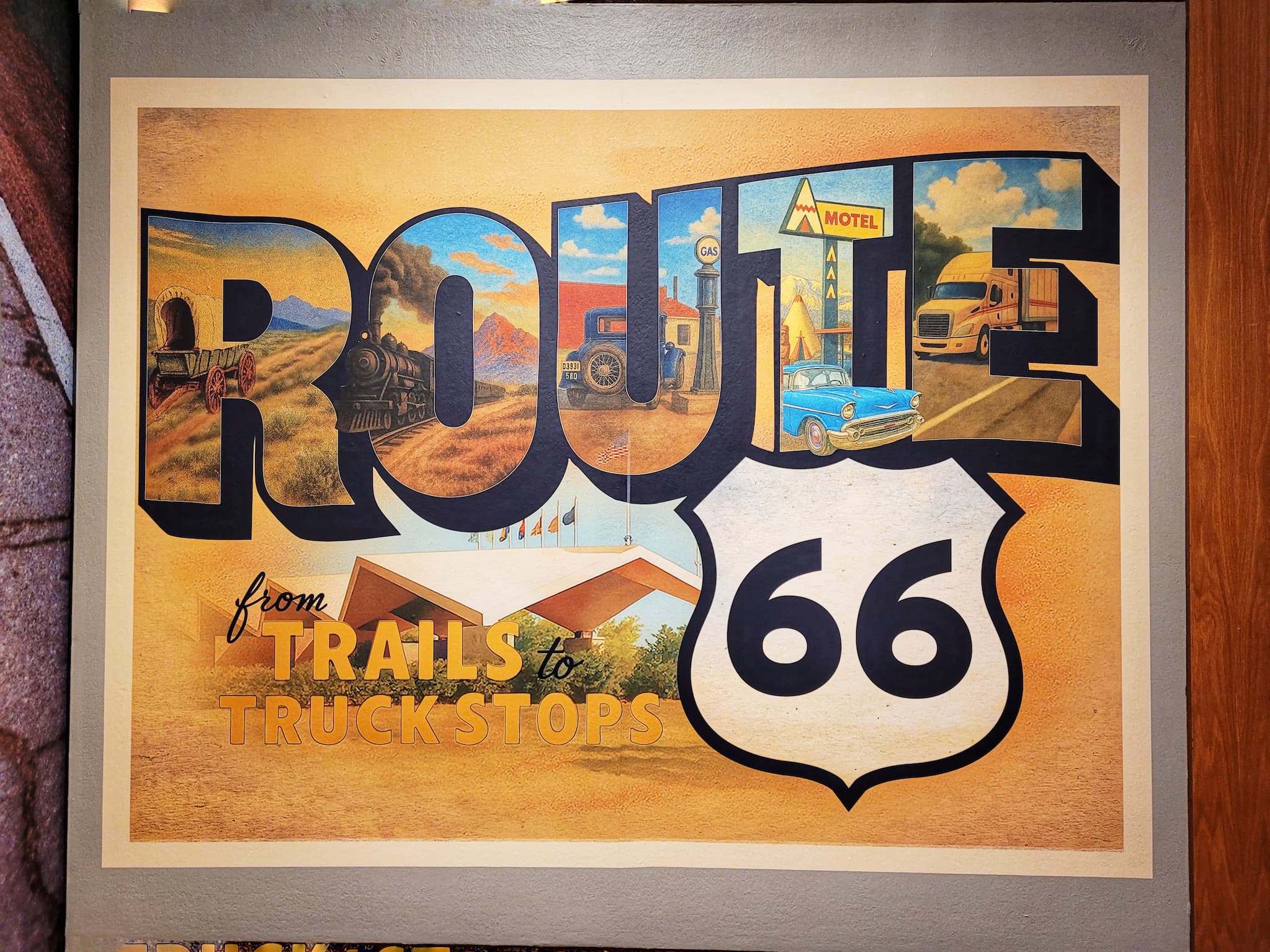 photo of route 66 exhibit sign at national cowboy museum