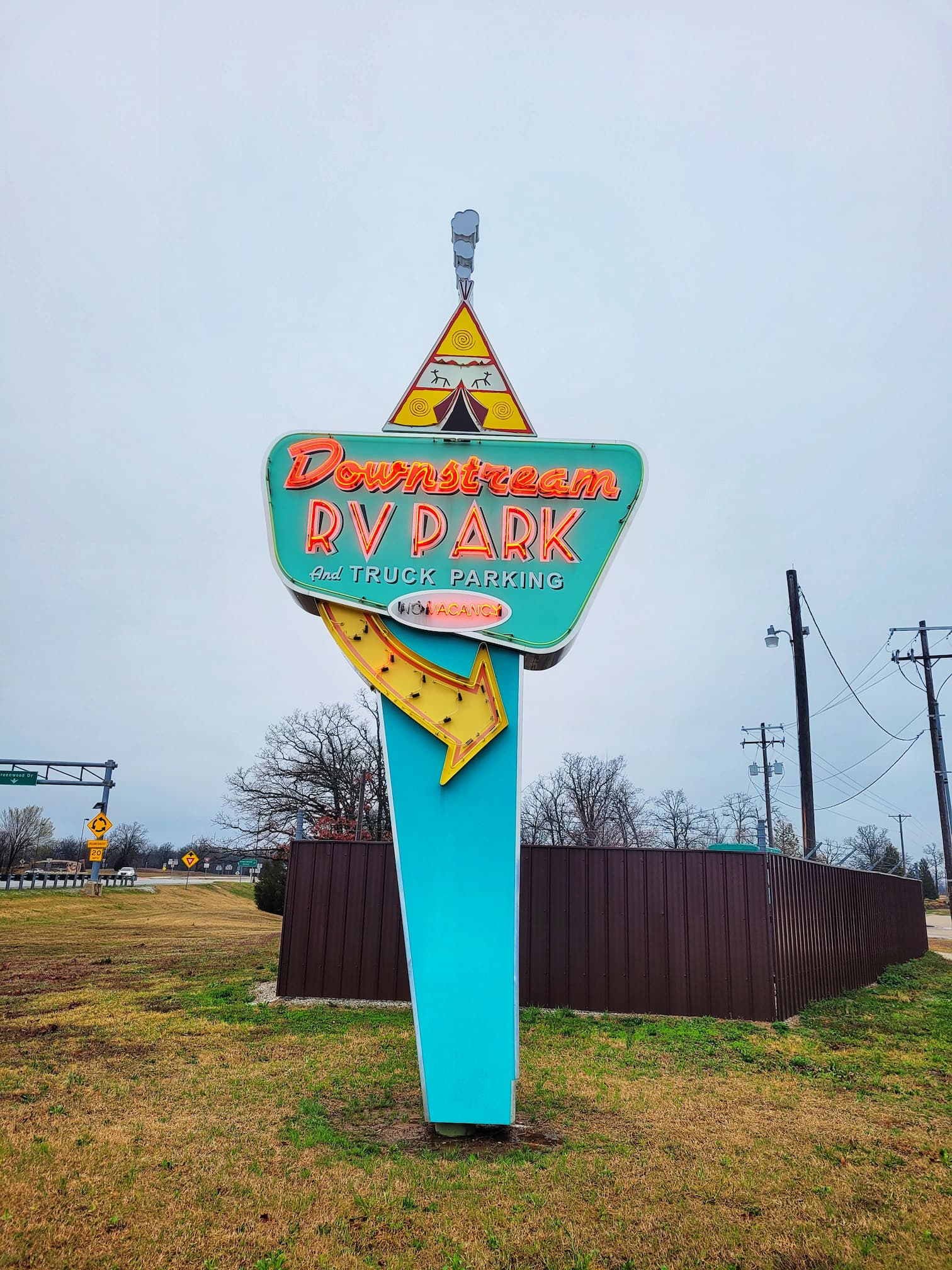 photo of downstream rv park neon sign