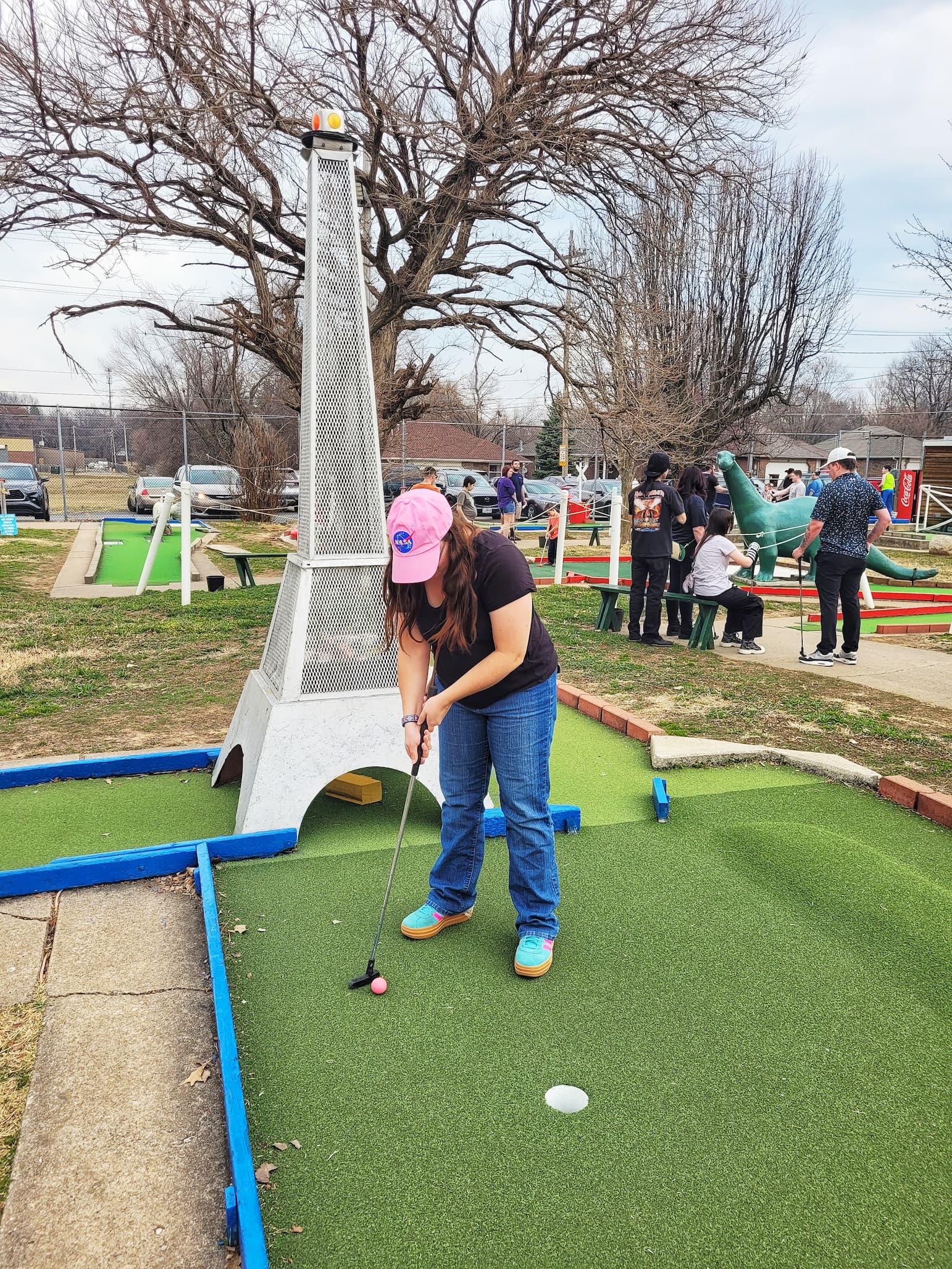 photo of jen at fun acre mini golf