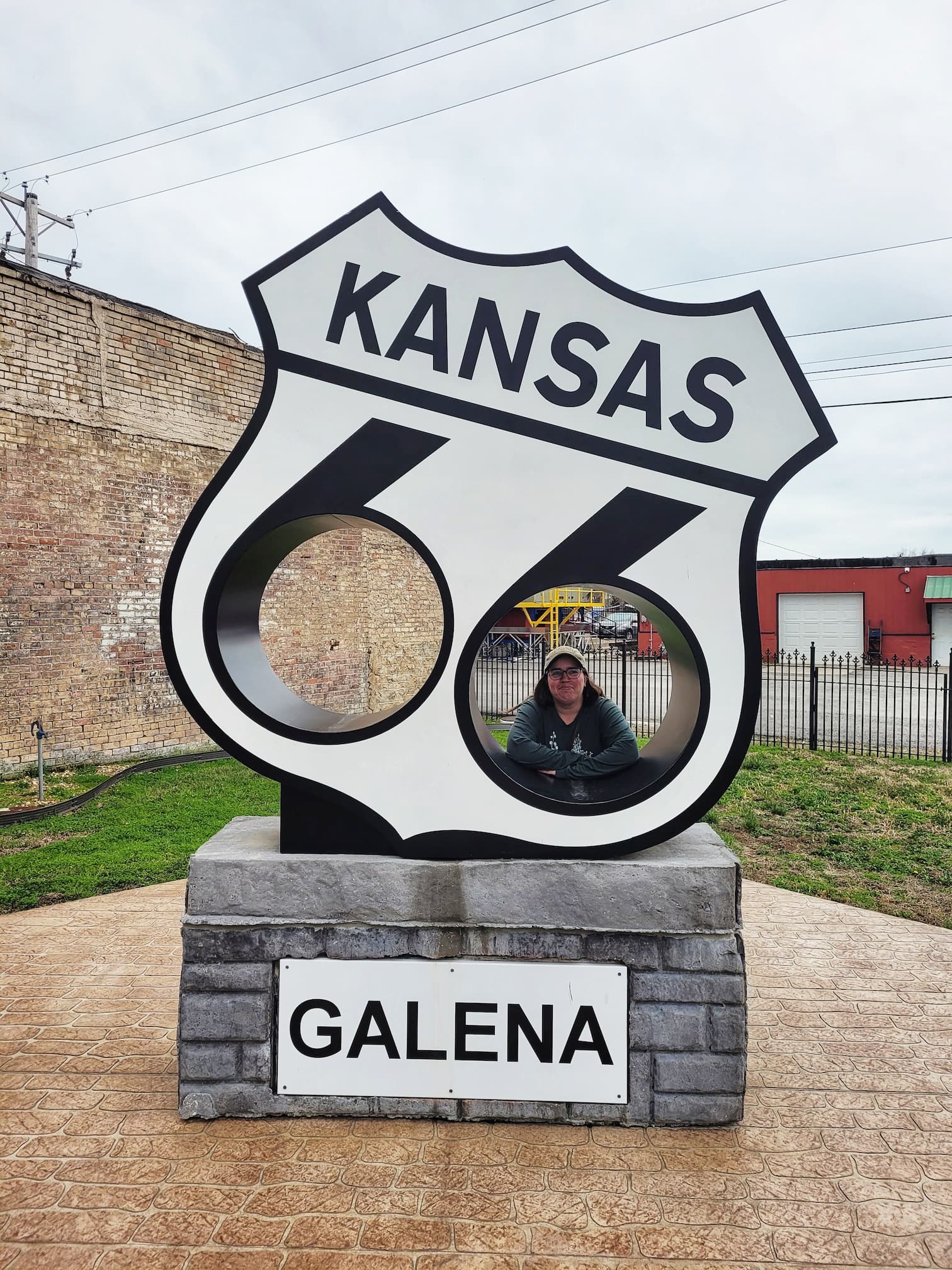 photo of galena, kansas route 66  shield statue