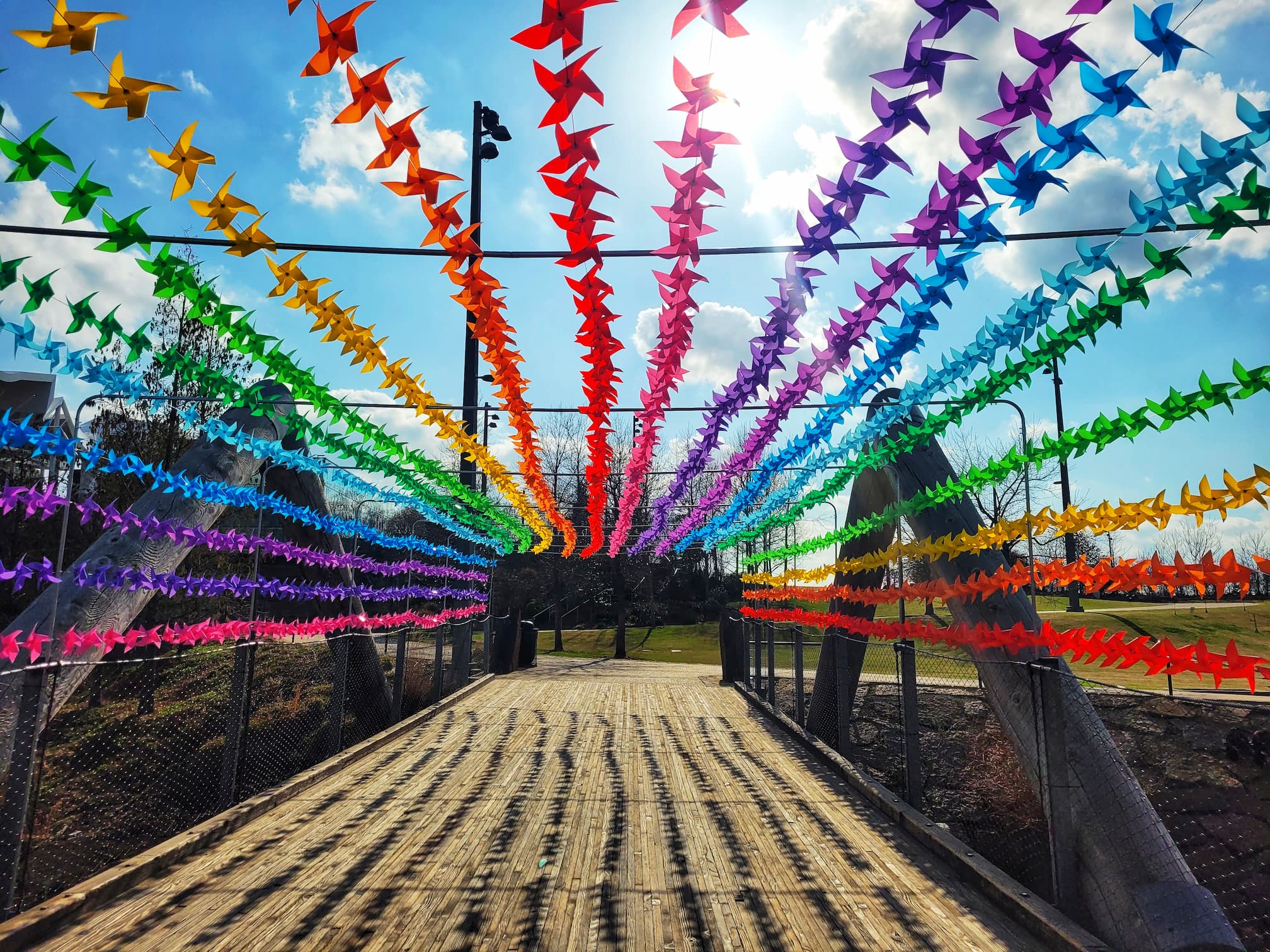 photo of pinwheel bridge at gathering place