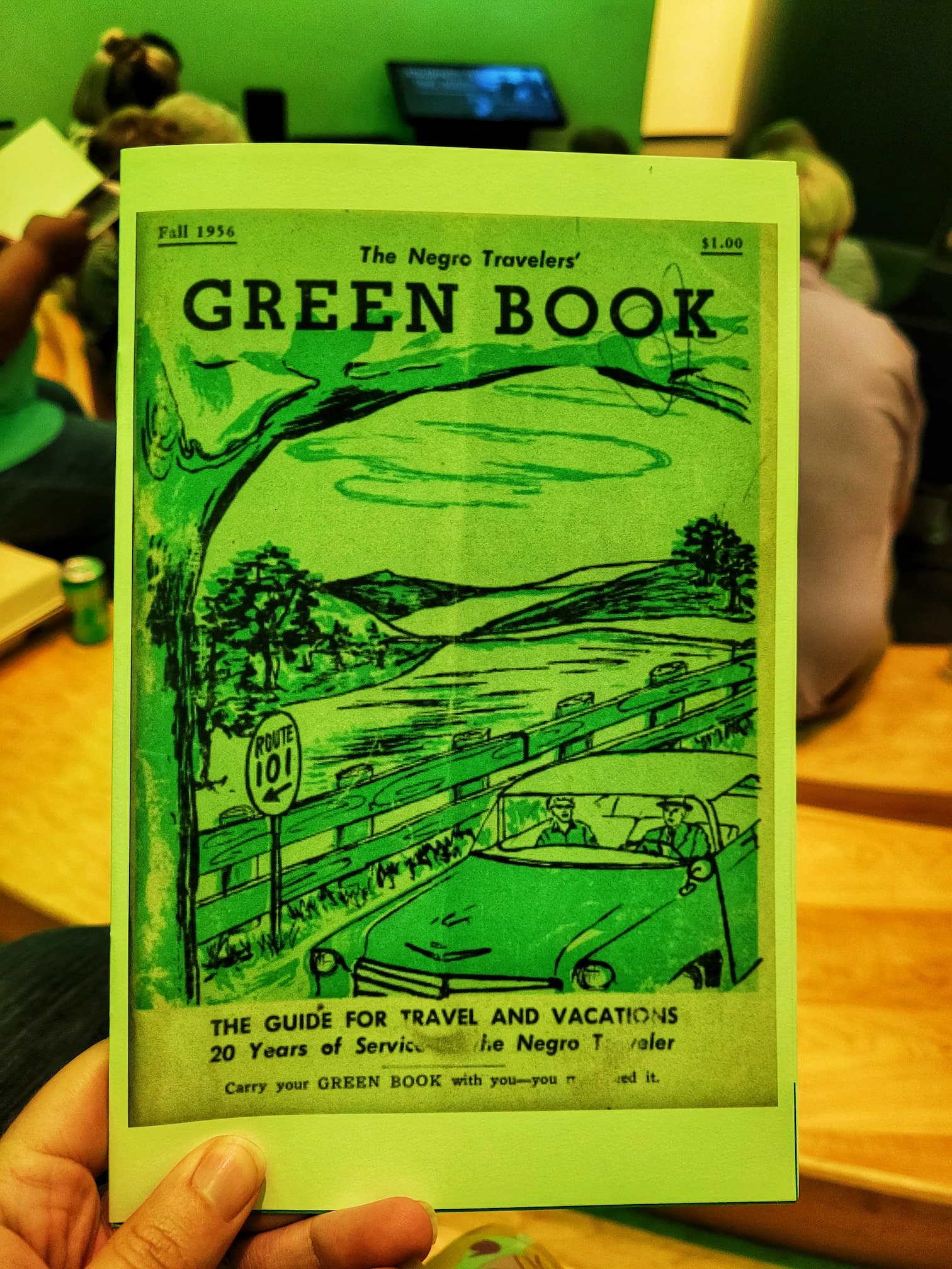 photo of replica green book for negro travelers
