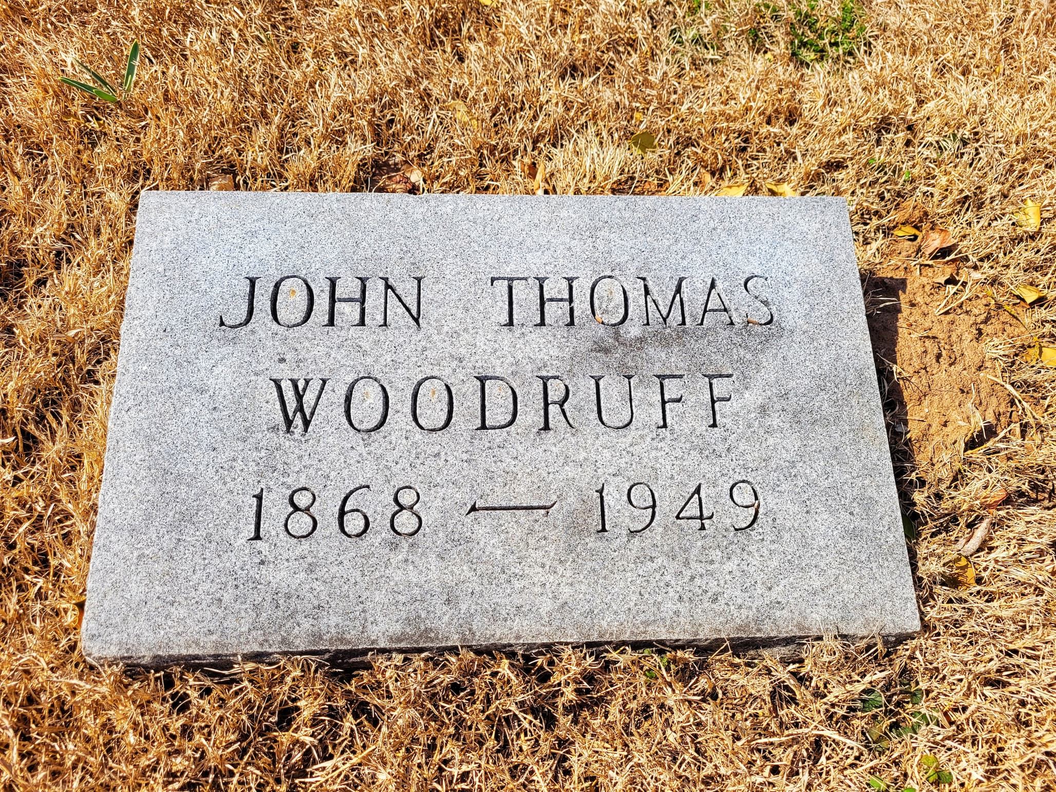 photo of john t woodruff gravestone