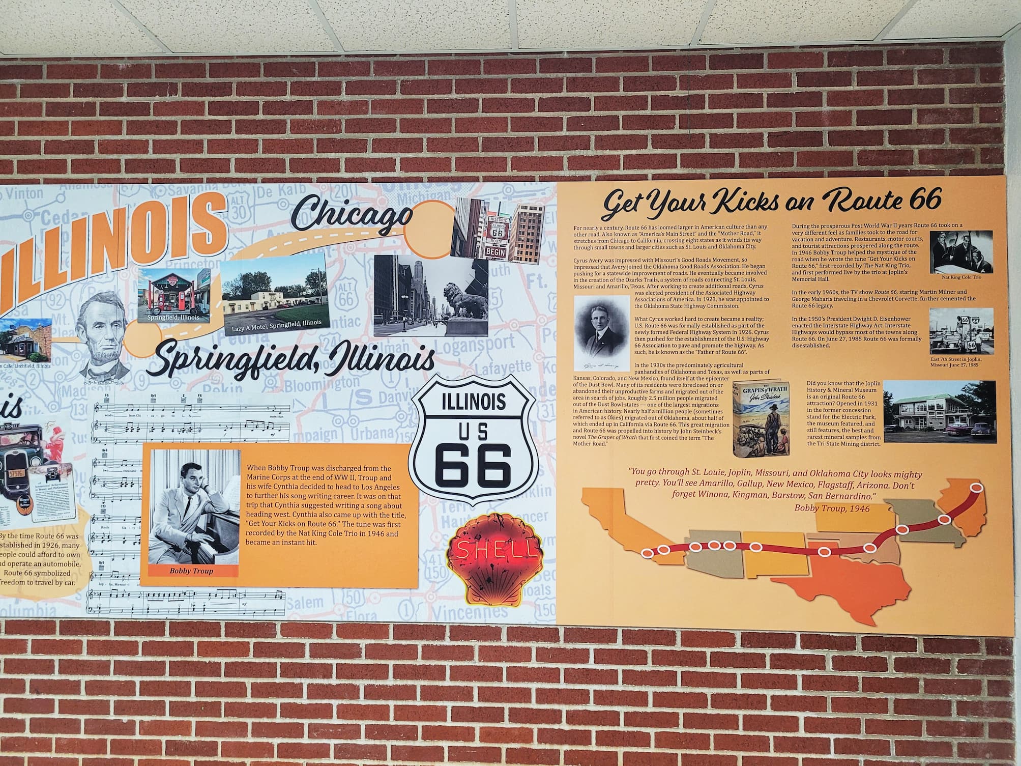 photo of joplin history and mineral museum route 66 exhibit sign
