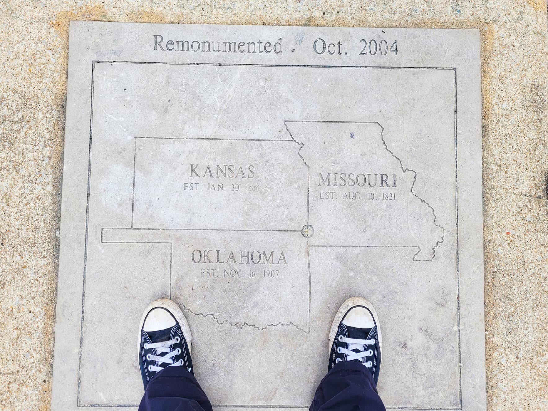 photo of kansas missouri oklahoma tri state marker