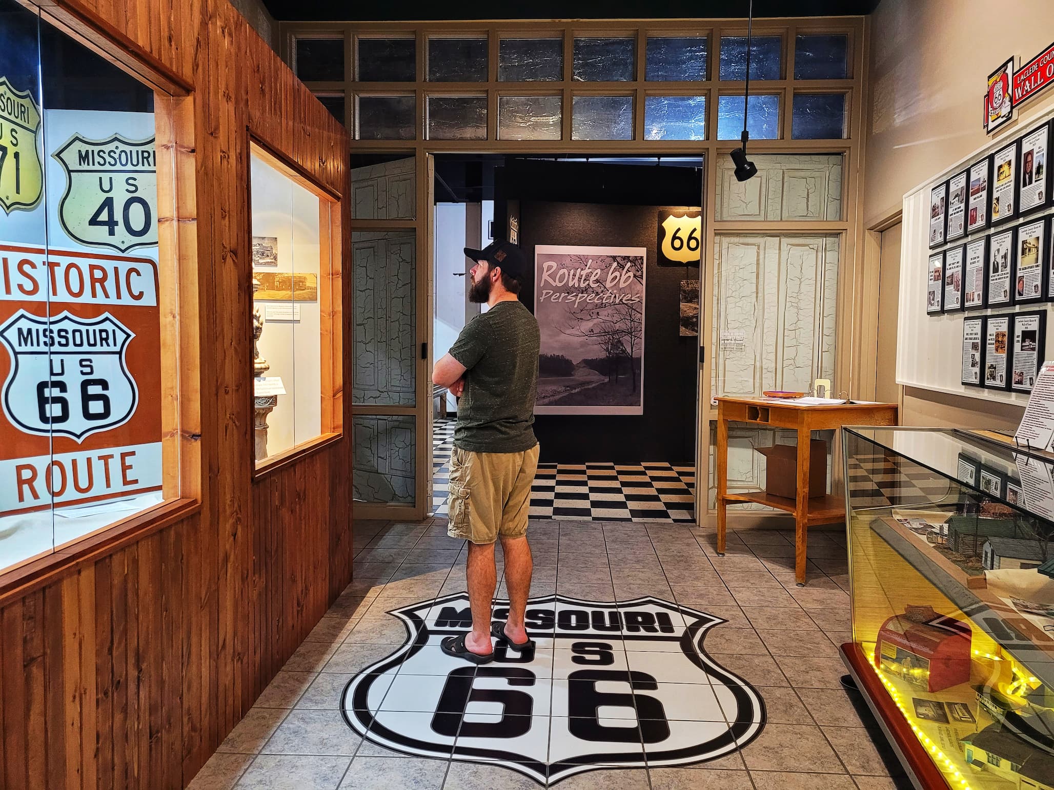 photo of josh in the lebanon route 66 museum
