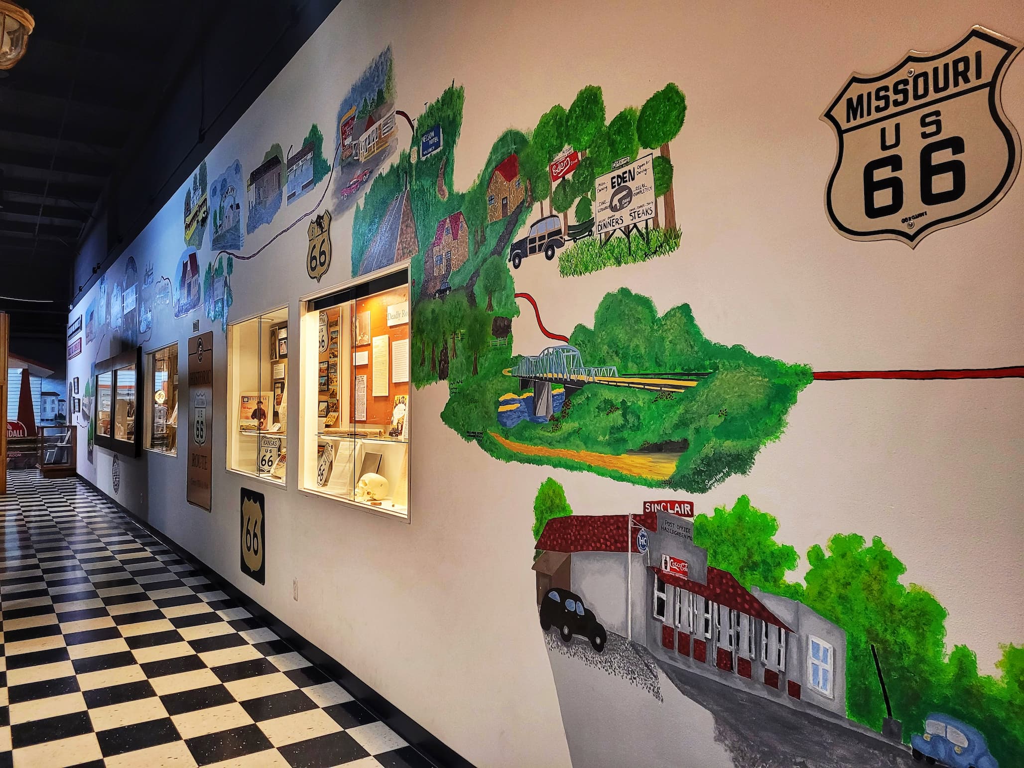 photo of lebanon route 66 museum wall