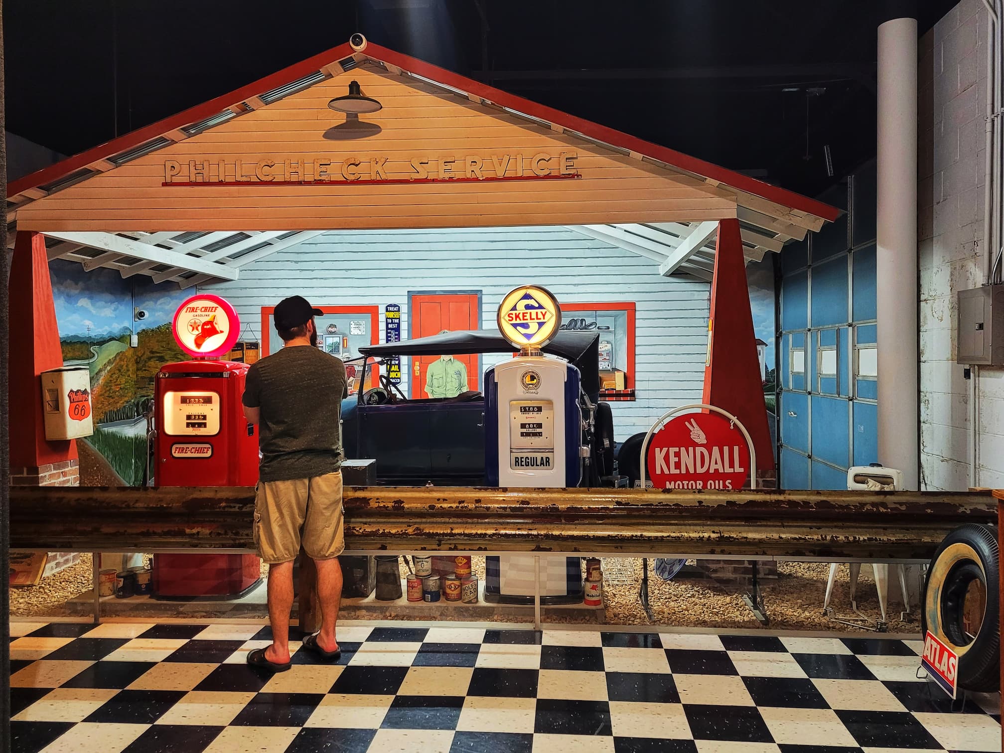 photo of lebanon route 66 museum recreated garage exhibit