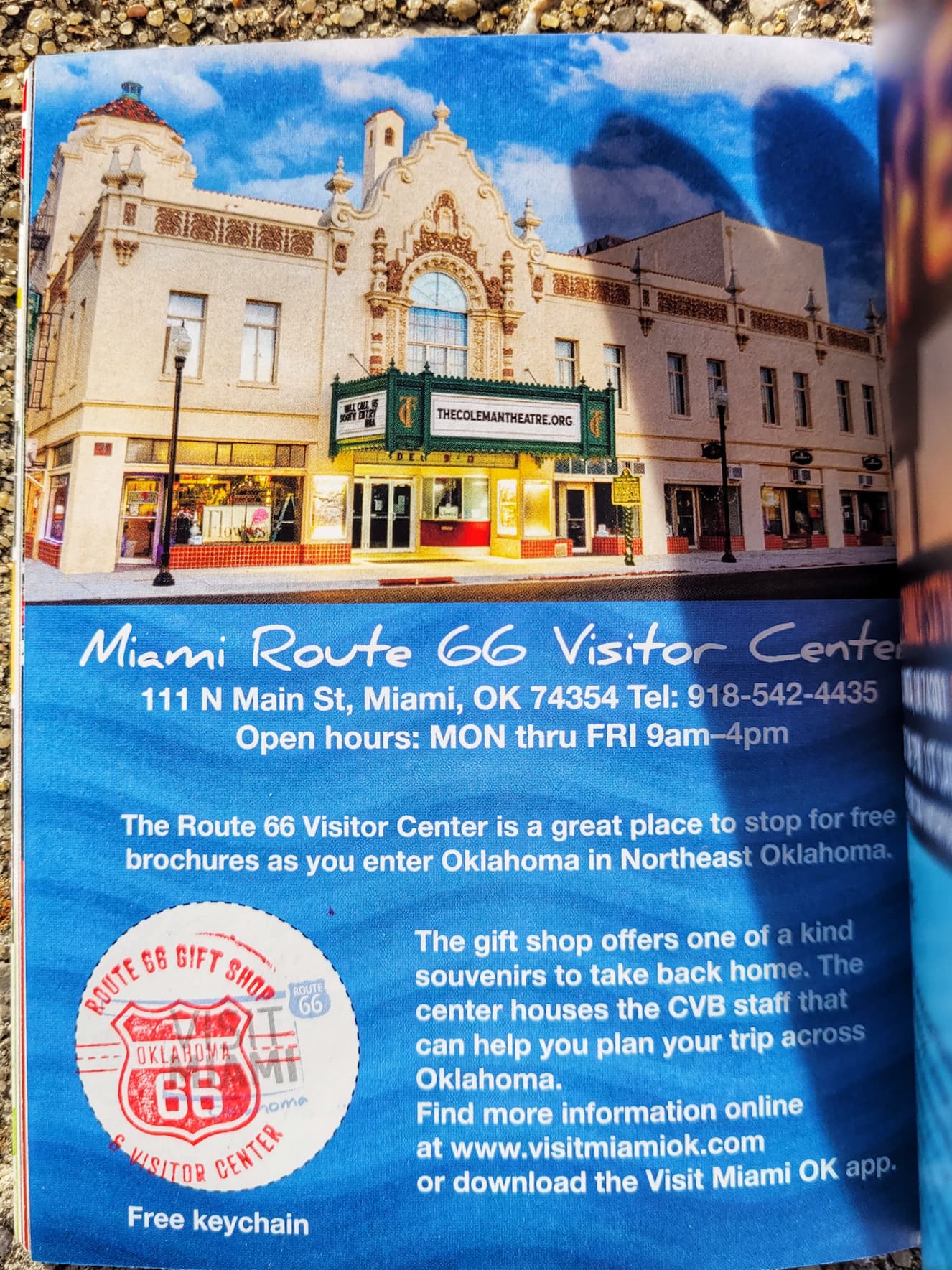 photo of miami, oklahoma i route 66 passport stamp