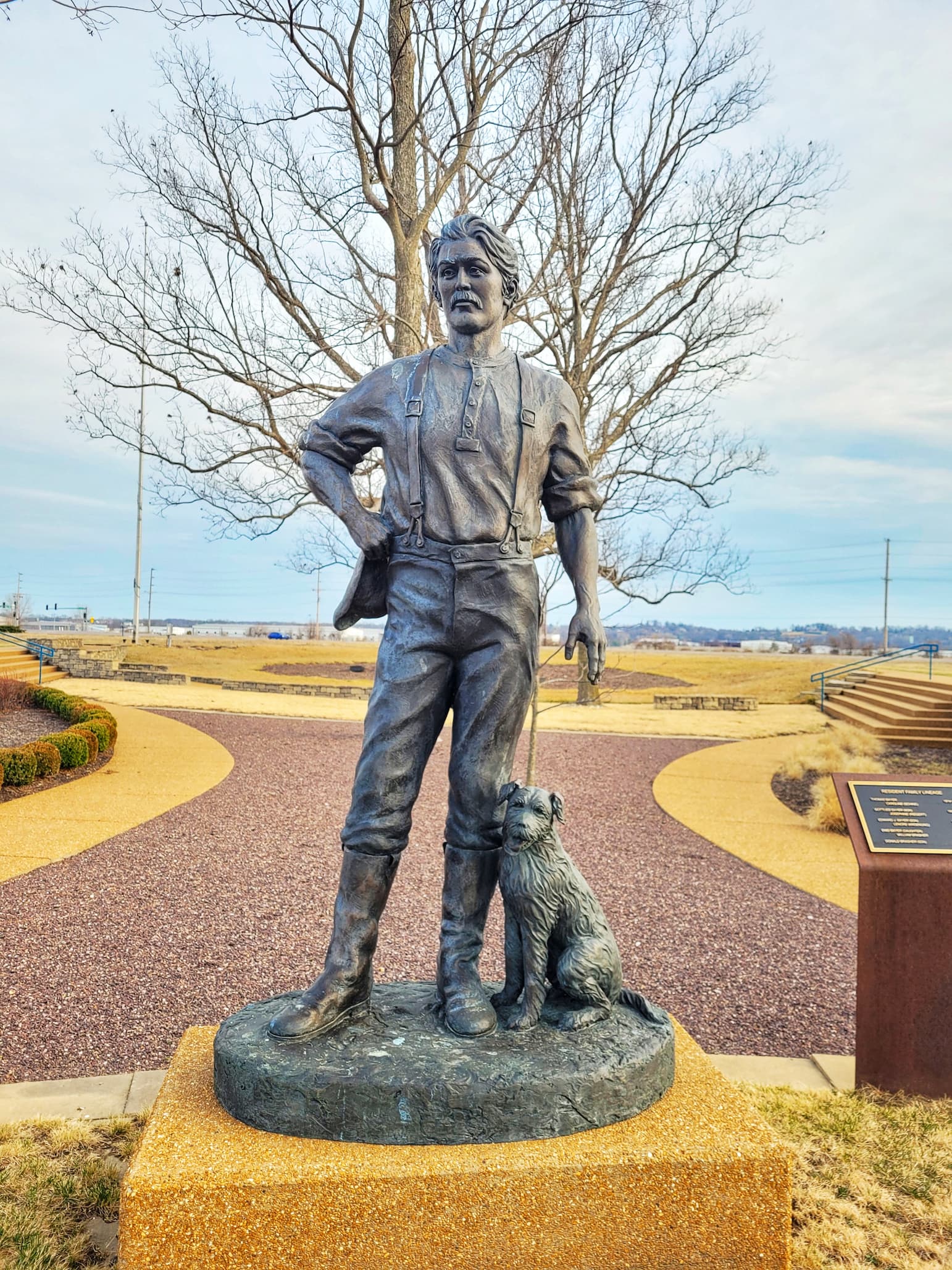 photo of pecan legacy park statue
