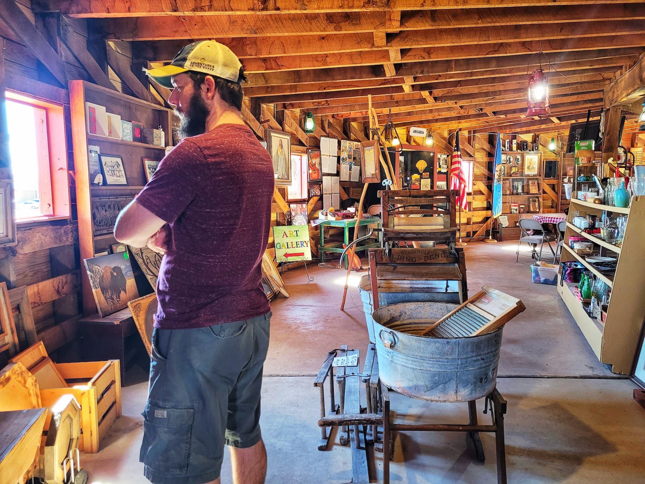 photo of josh inside arcadia round barn