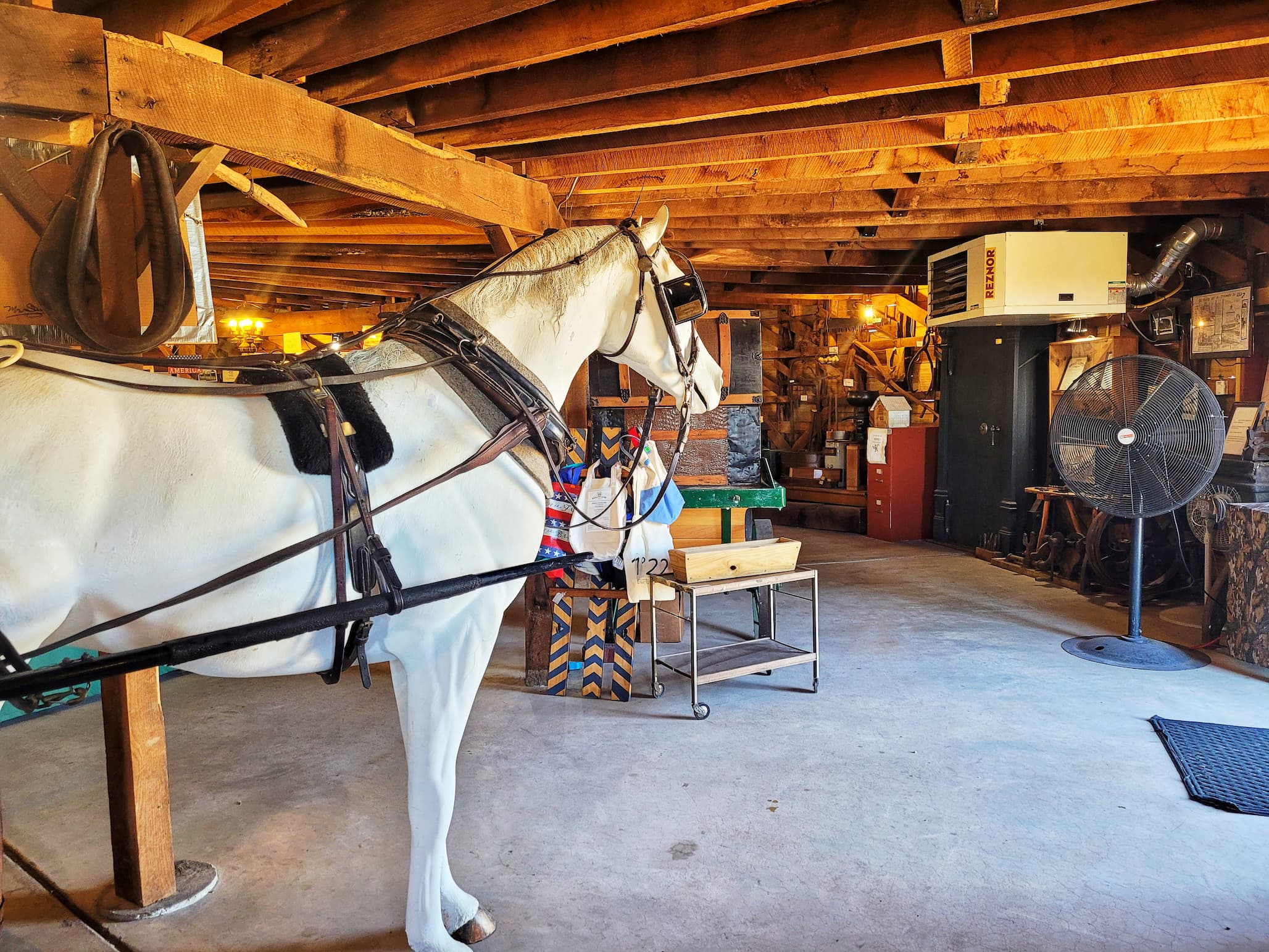 photo of exhibits inside arcadia round barn