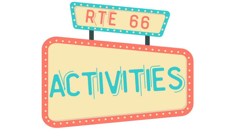 banner graphic that says route 66 activities