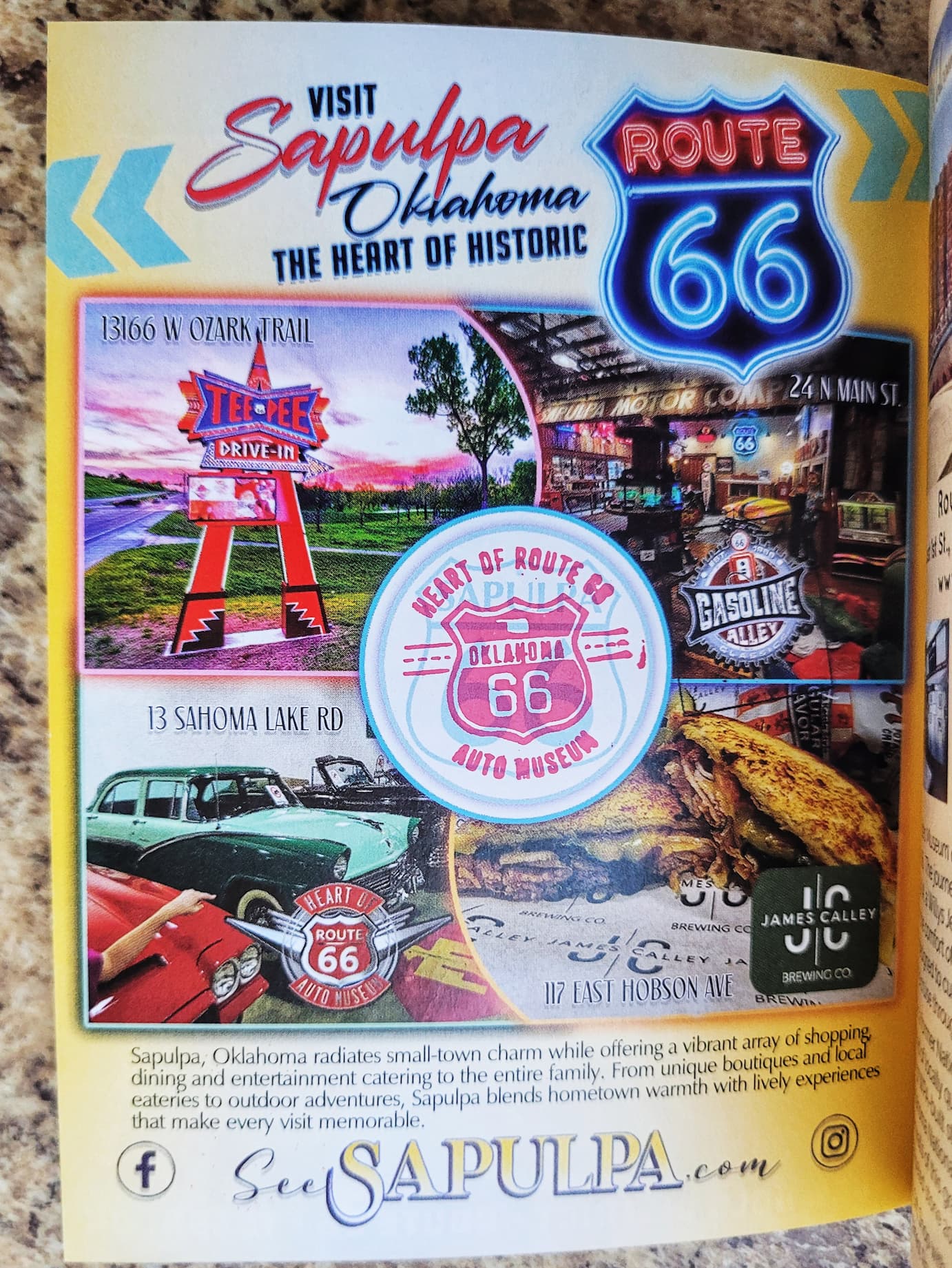 photo of sapulpa ok route 66 passport stamp