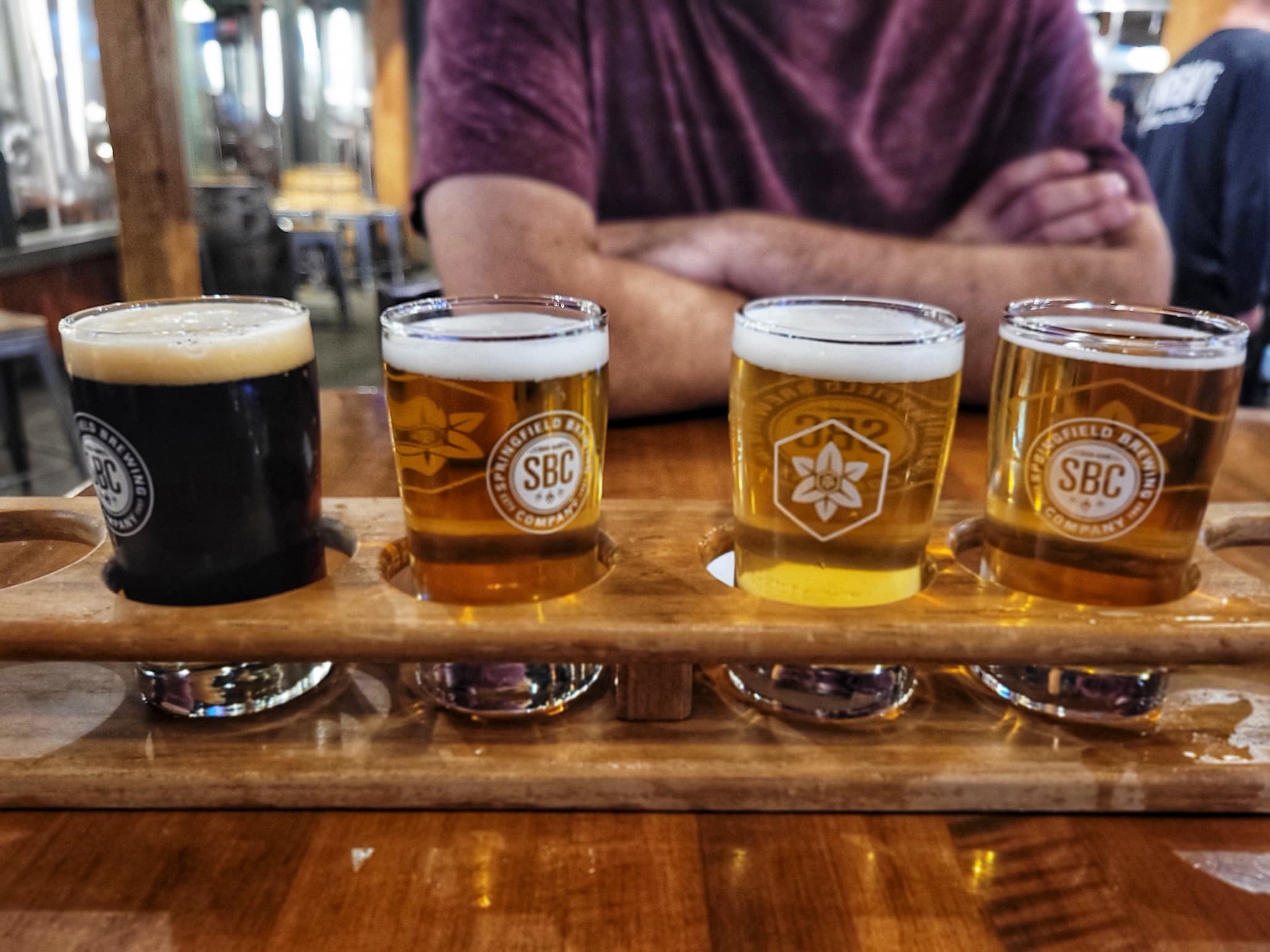 photo of beer flight at springfield brewco