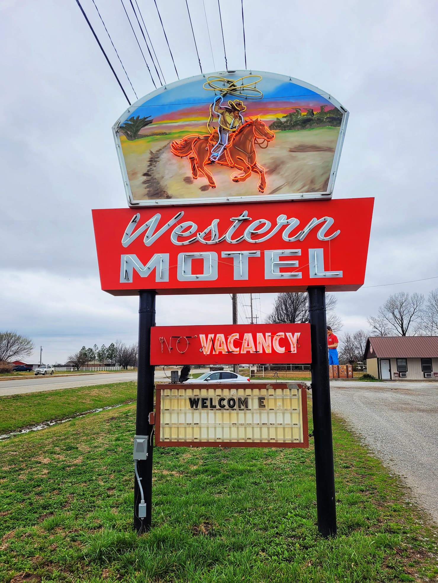 photo of western hotel neon sign