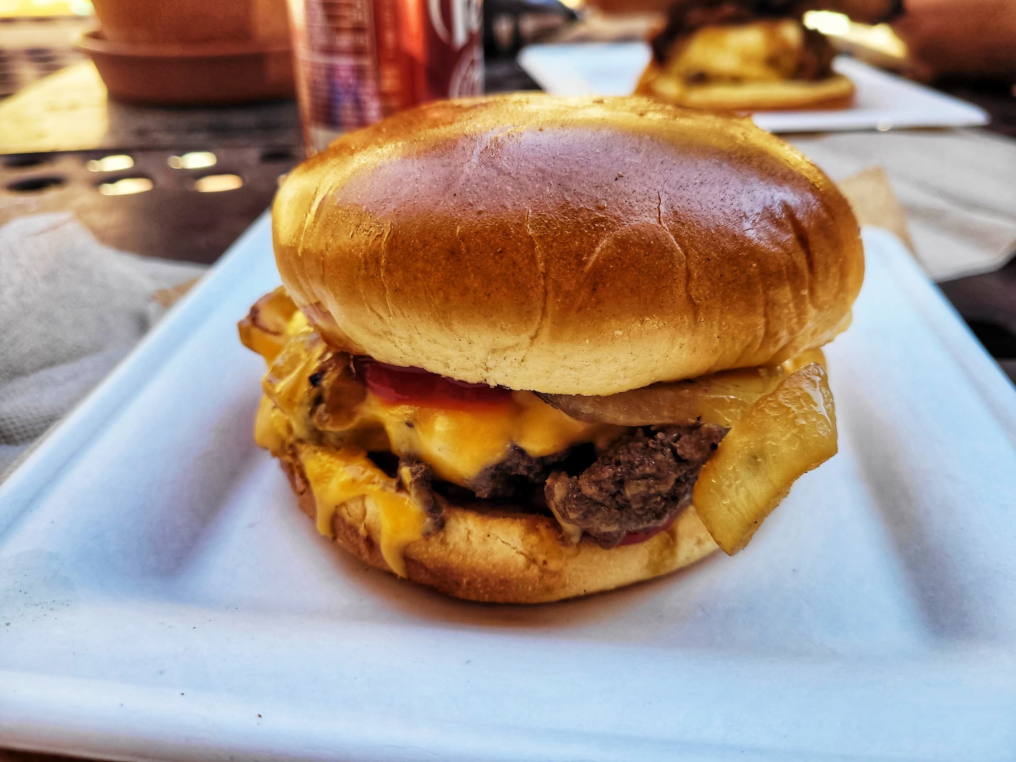 photo of burger from cafe at bandelier national monument