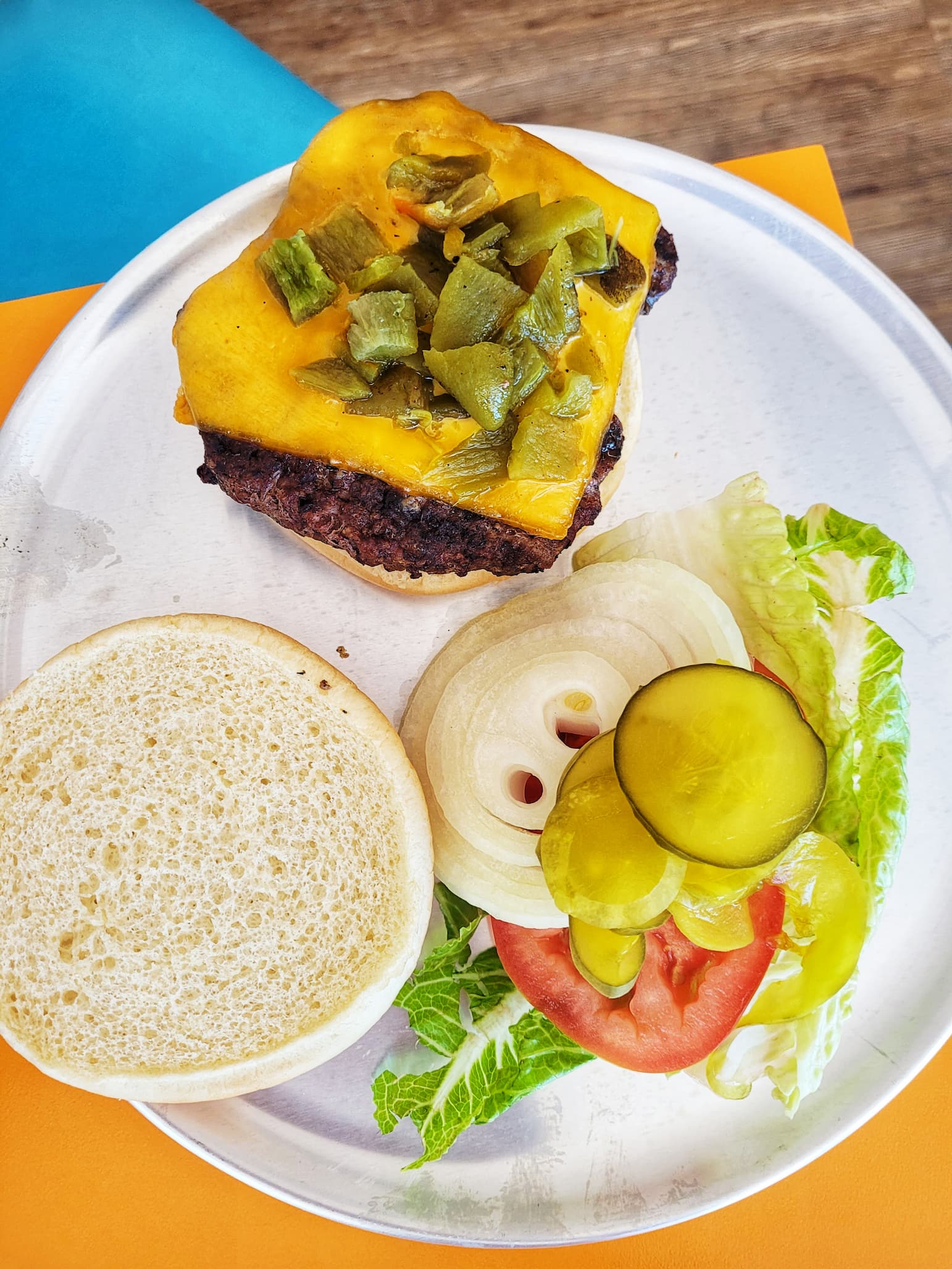 photo of green chile burger