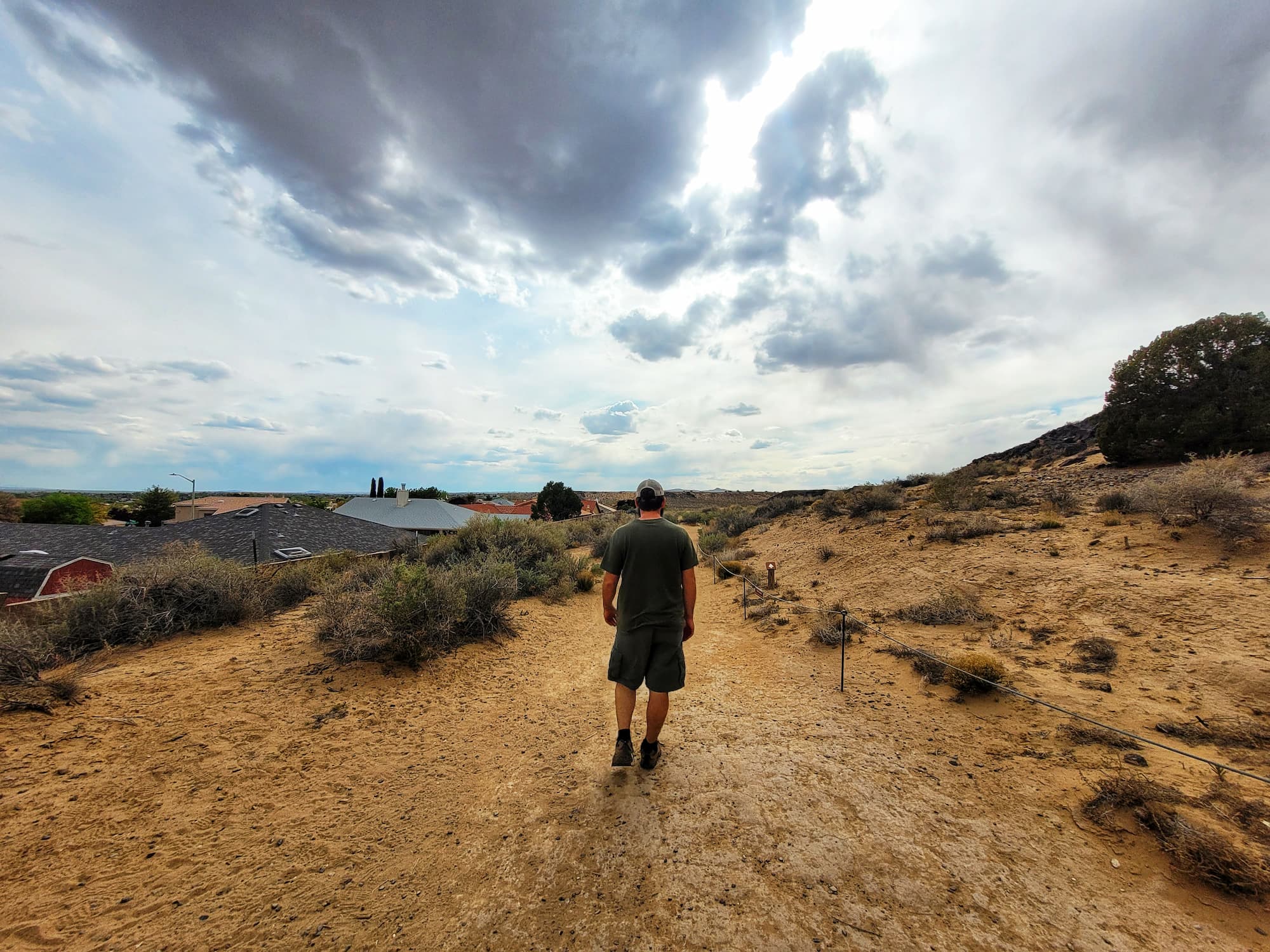 photo of josh hiking petroglyphs national monument