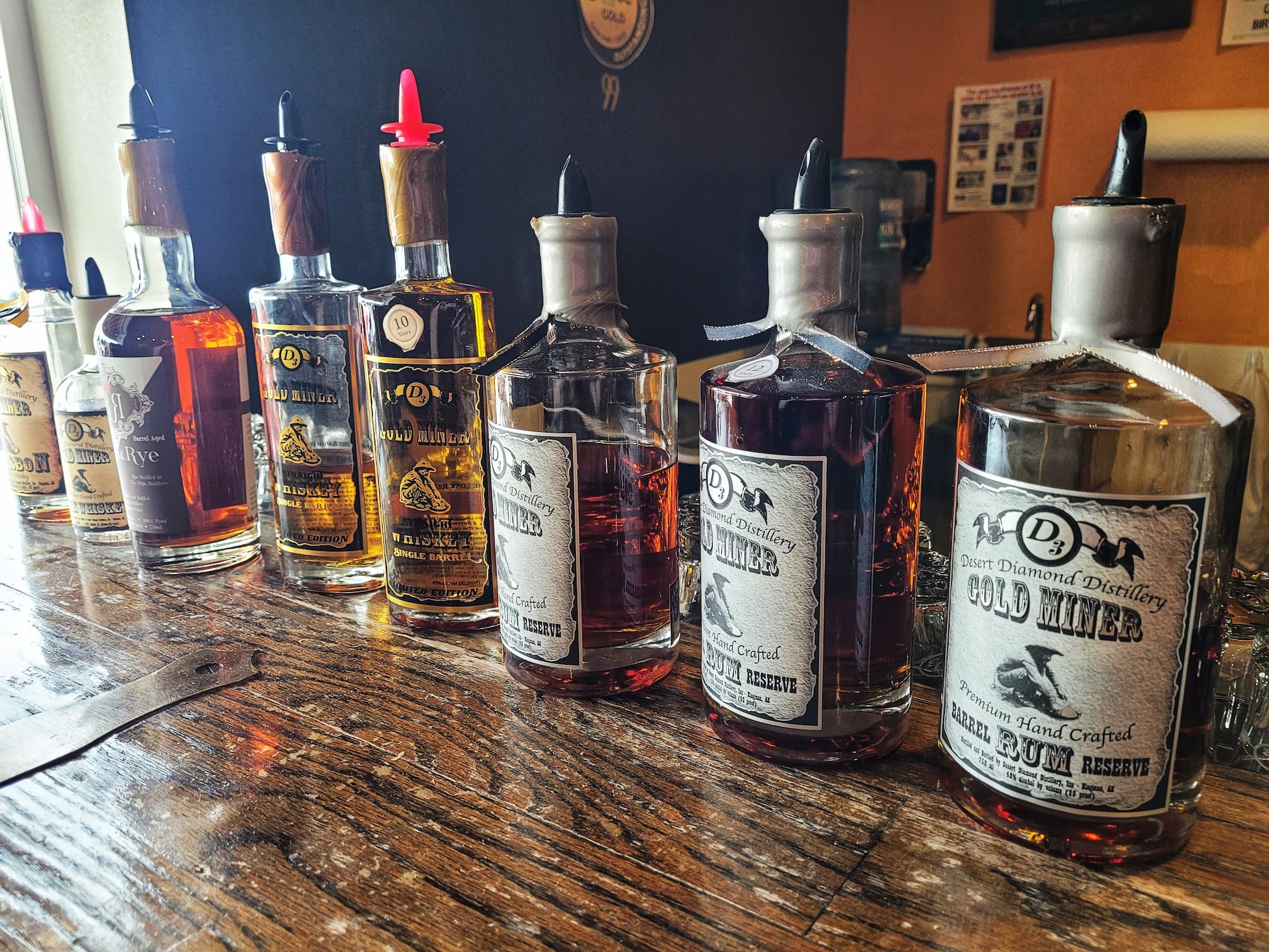 photo of spirits bottles at desert diamond distillery