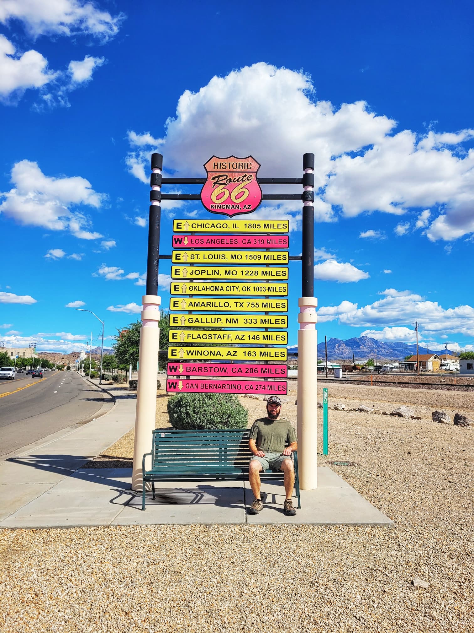 photo of route 66 sign with josh