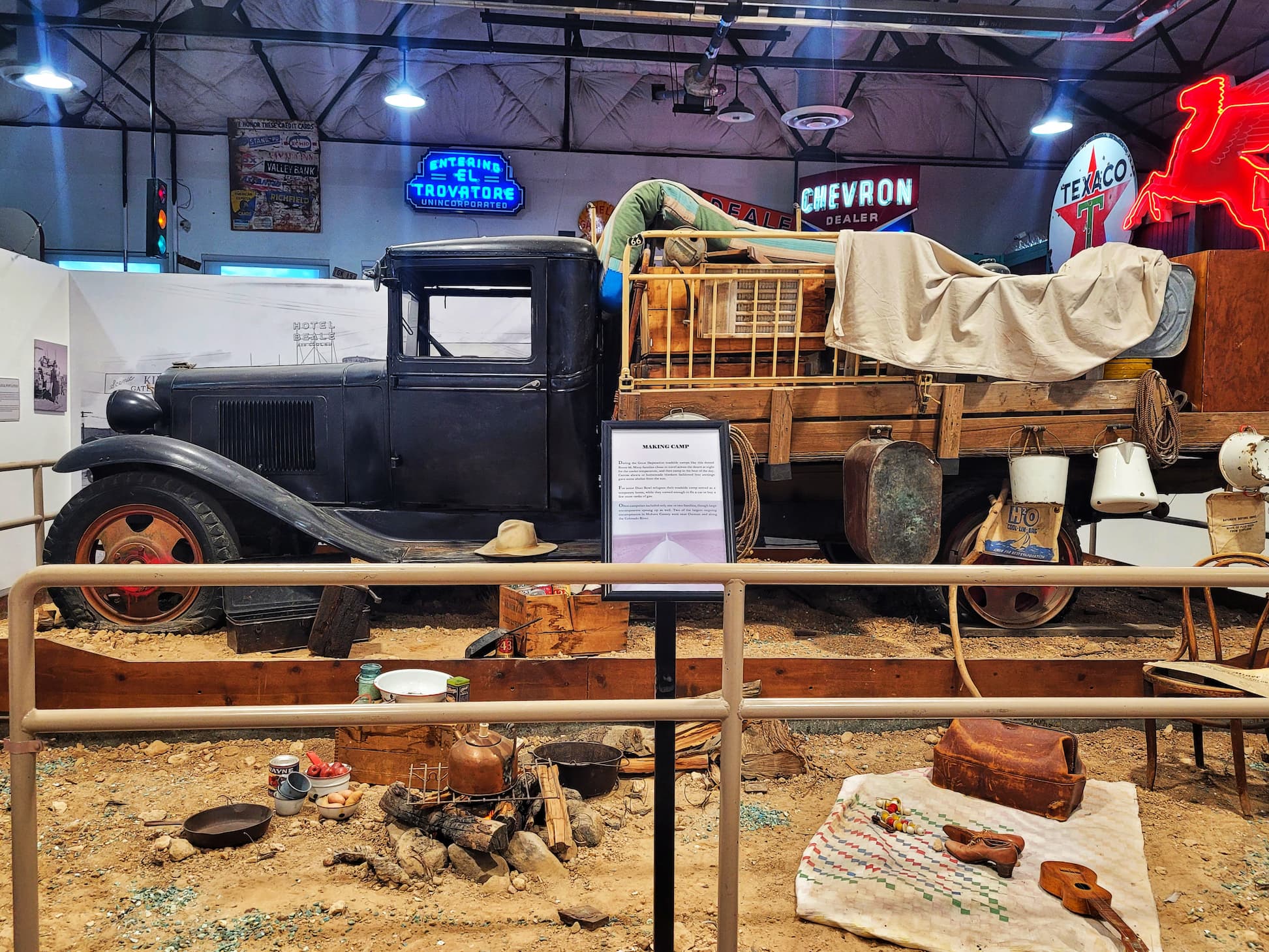 photo of grapes of wrath exhibit at route 66 museum in kingman