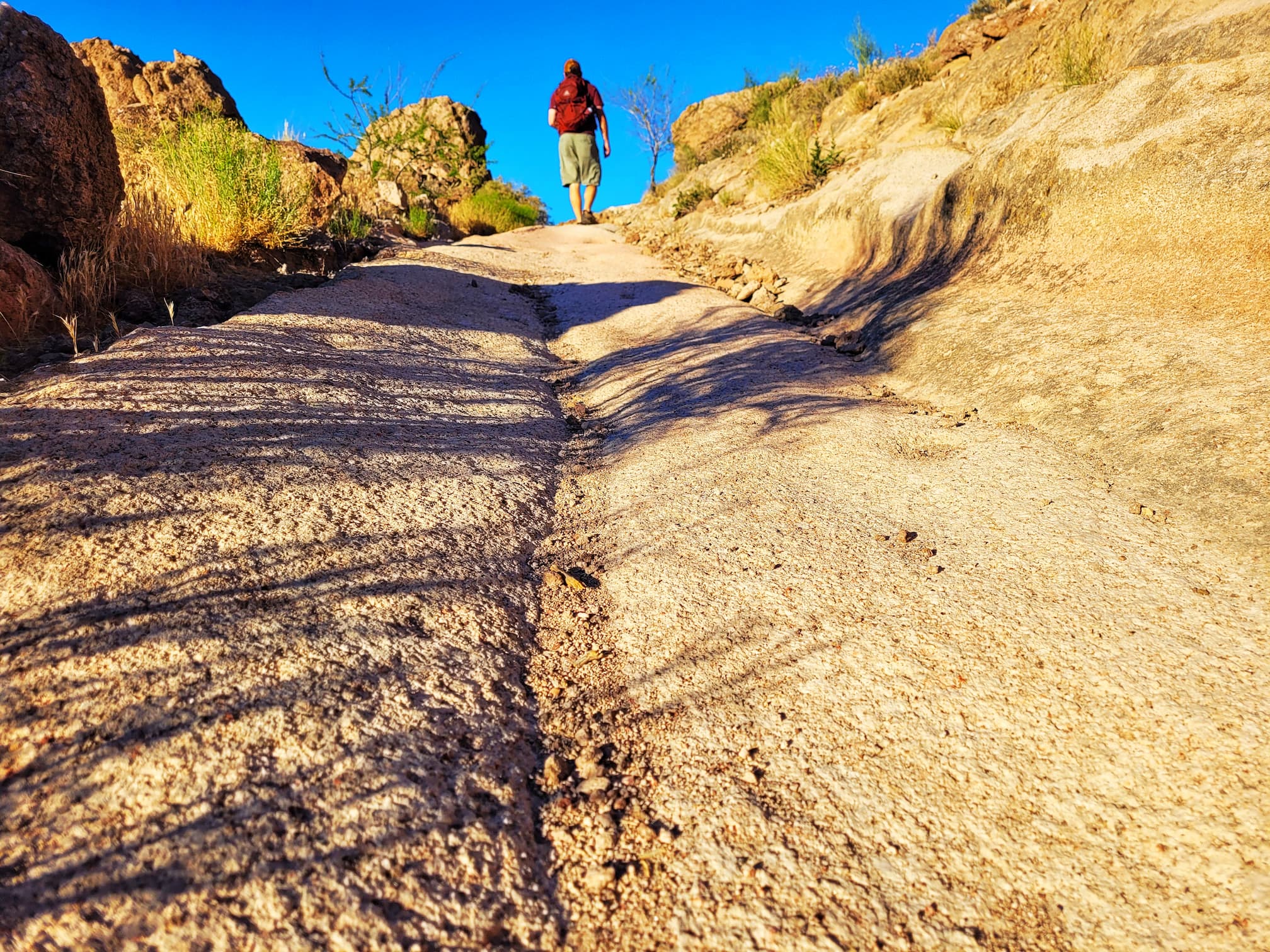 photo of josh hiking white cliffs wagon trail